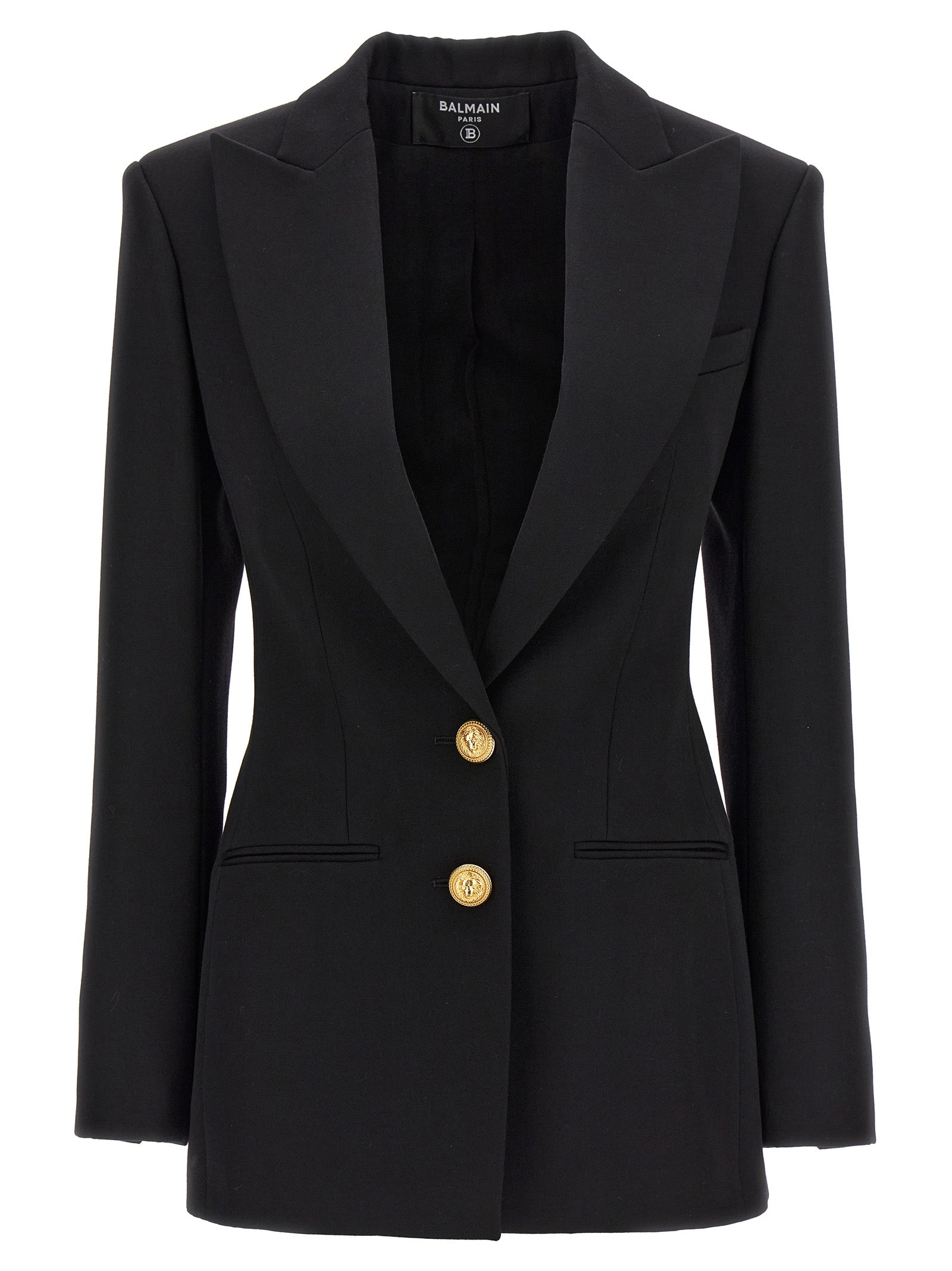 Balmain Logo Button Double-Breasted Blazer