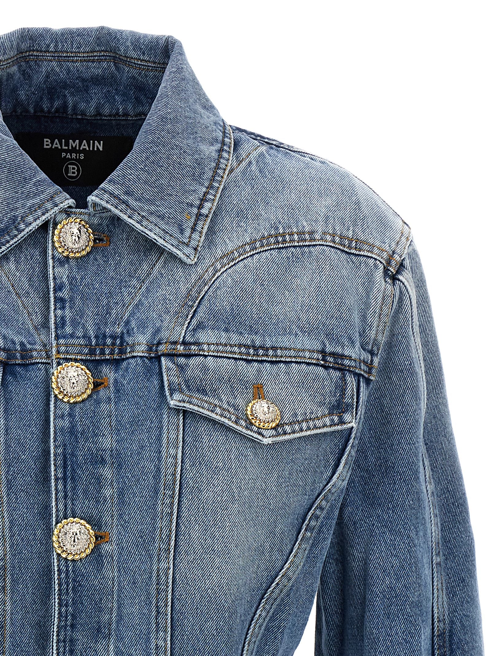 Balmain Peplum Denim Jacket