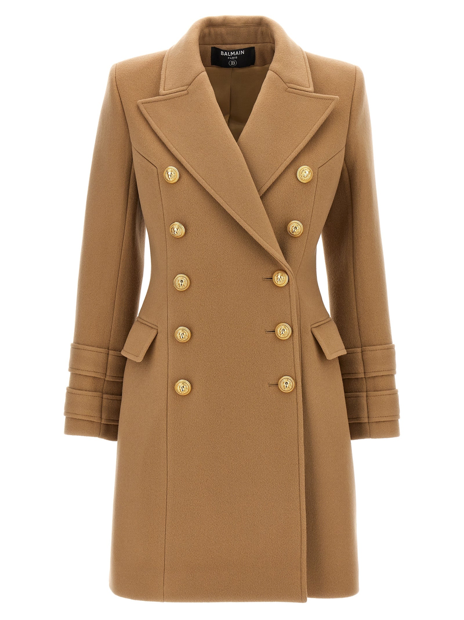 Balmain Cashmere Double-Breasted Coat