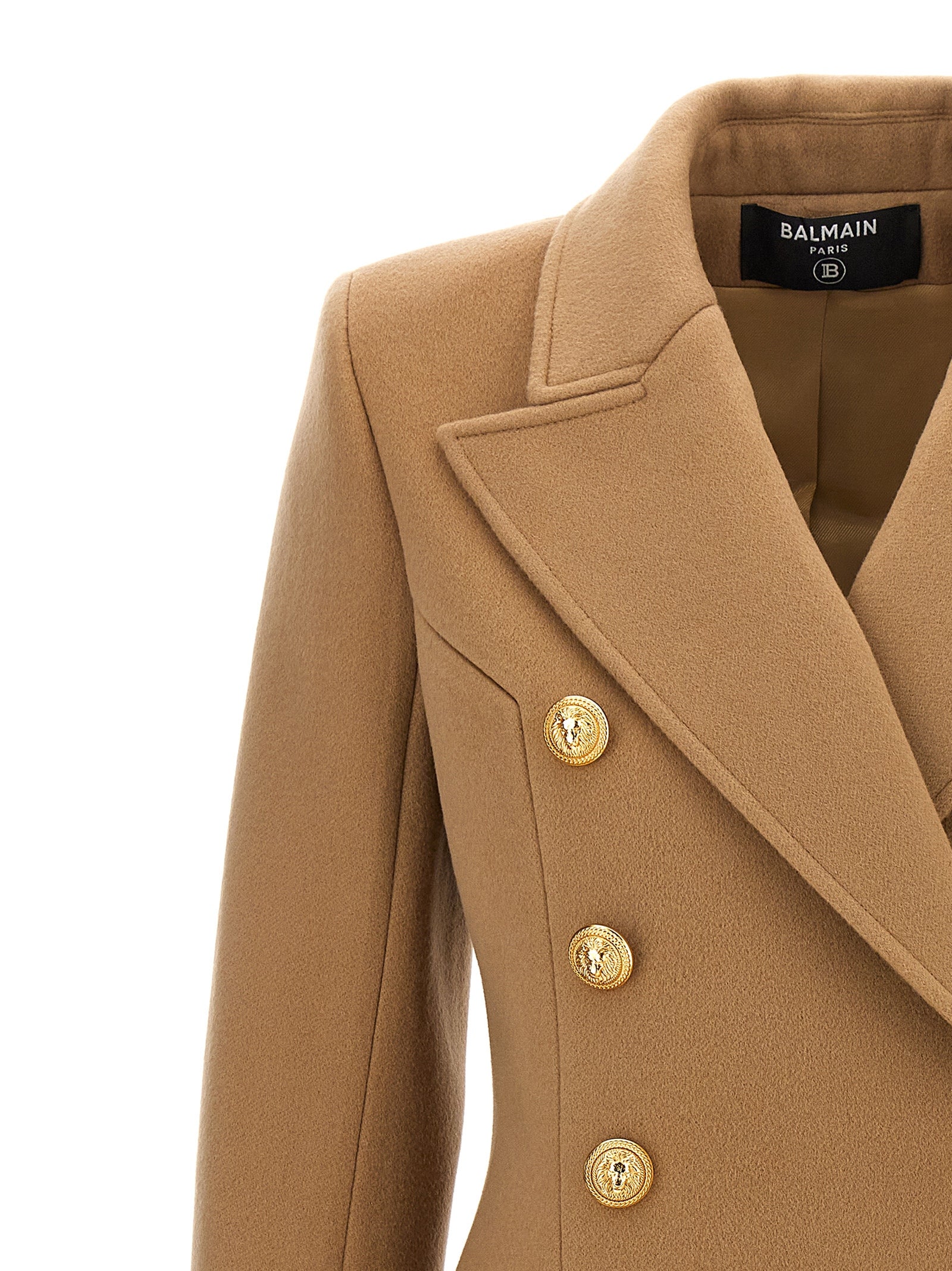 Balmain Cashmere Double-Breasted Coat