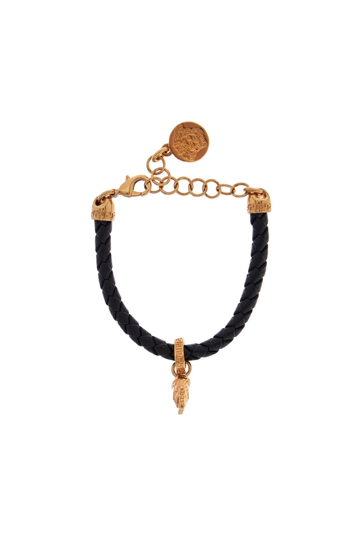 Versace Leather Bracelet With Medusa Charm