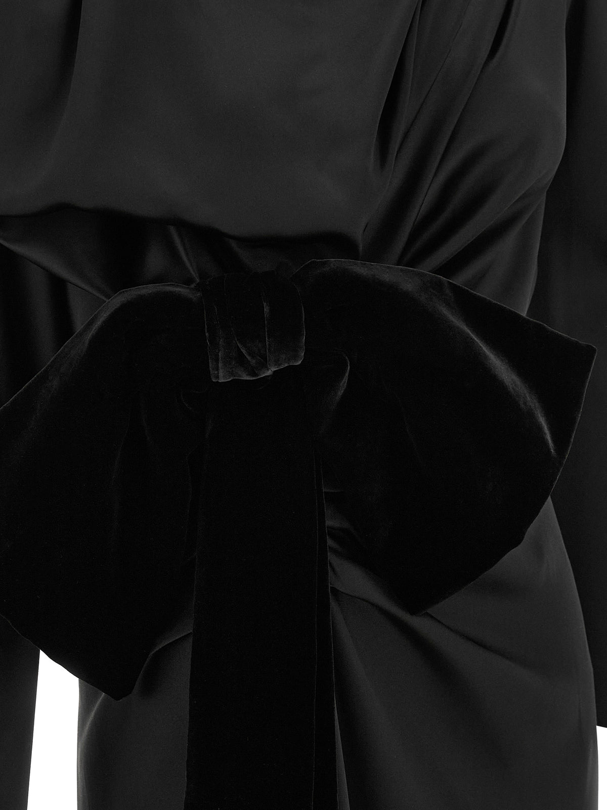 Balmain Black Velvet Bow Dress