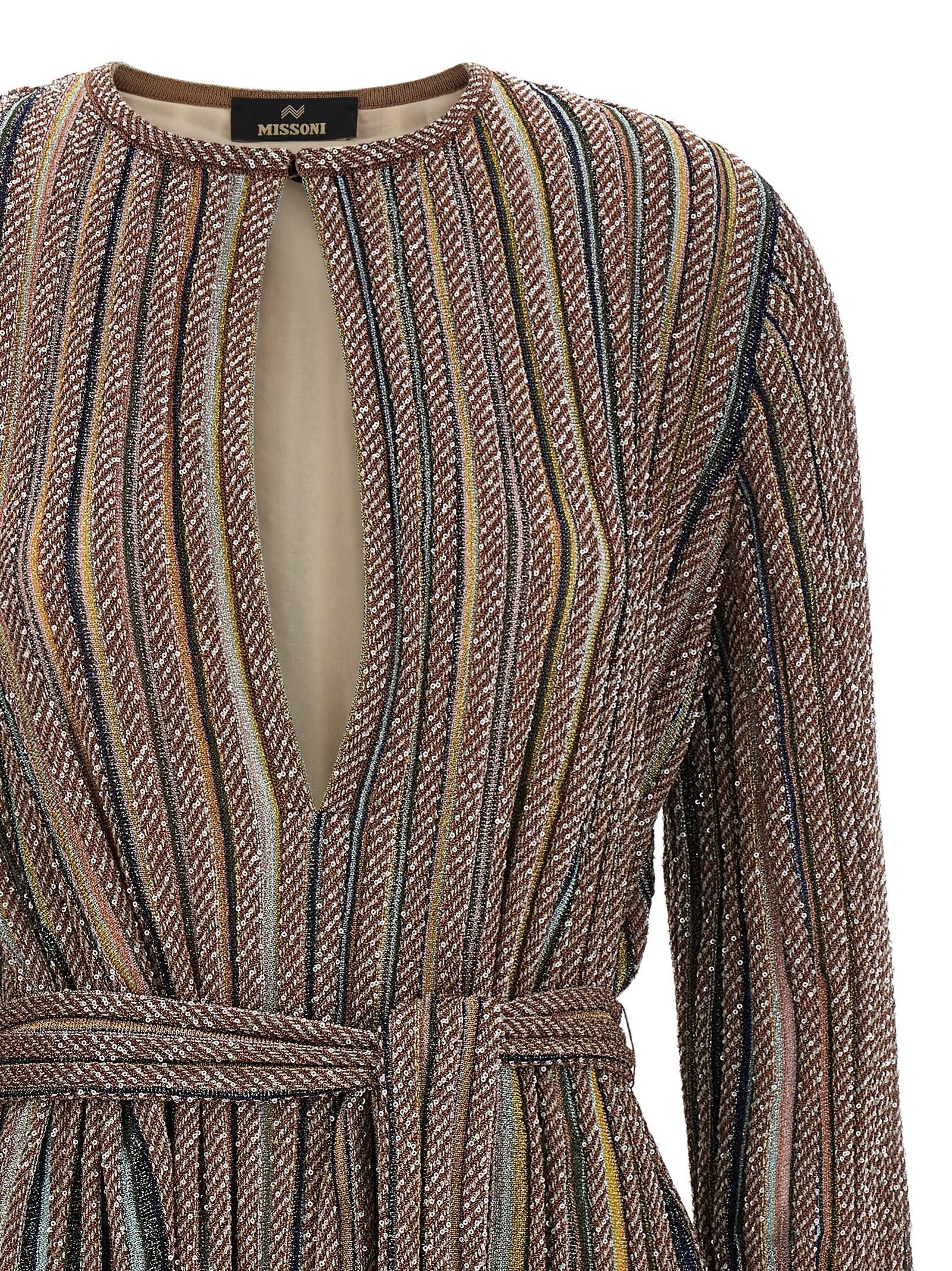 Missoni V-Neck And Belt Dress