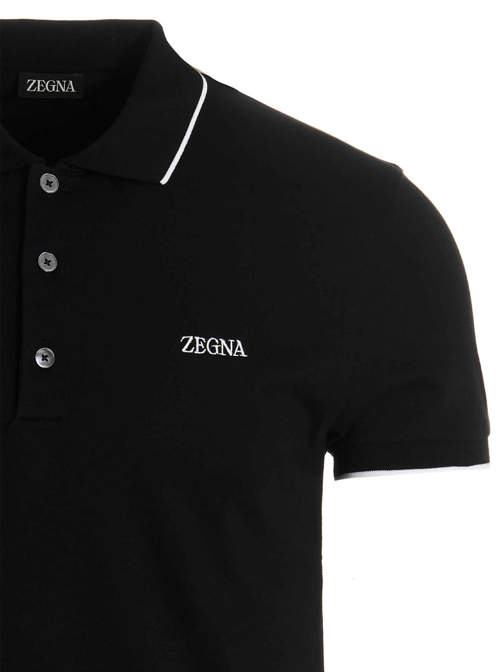 Zegna Embroidered Logo Polo Shirt