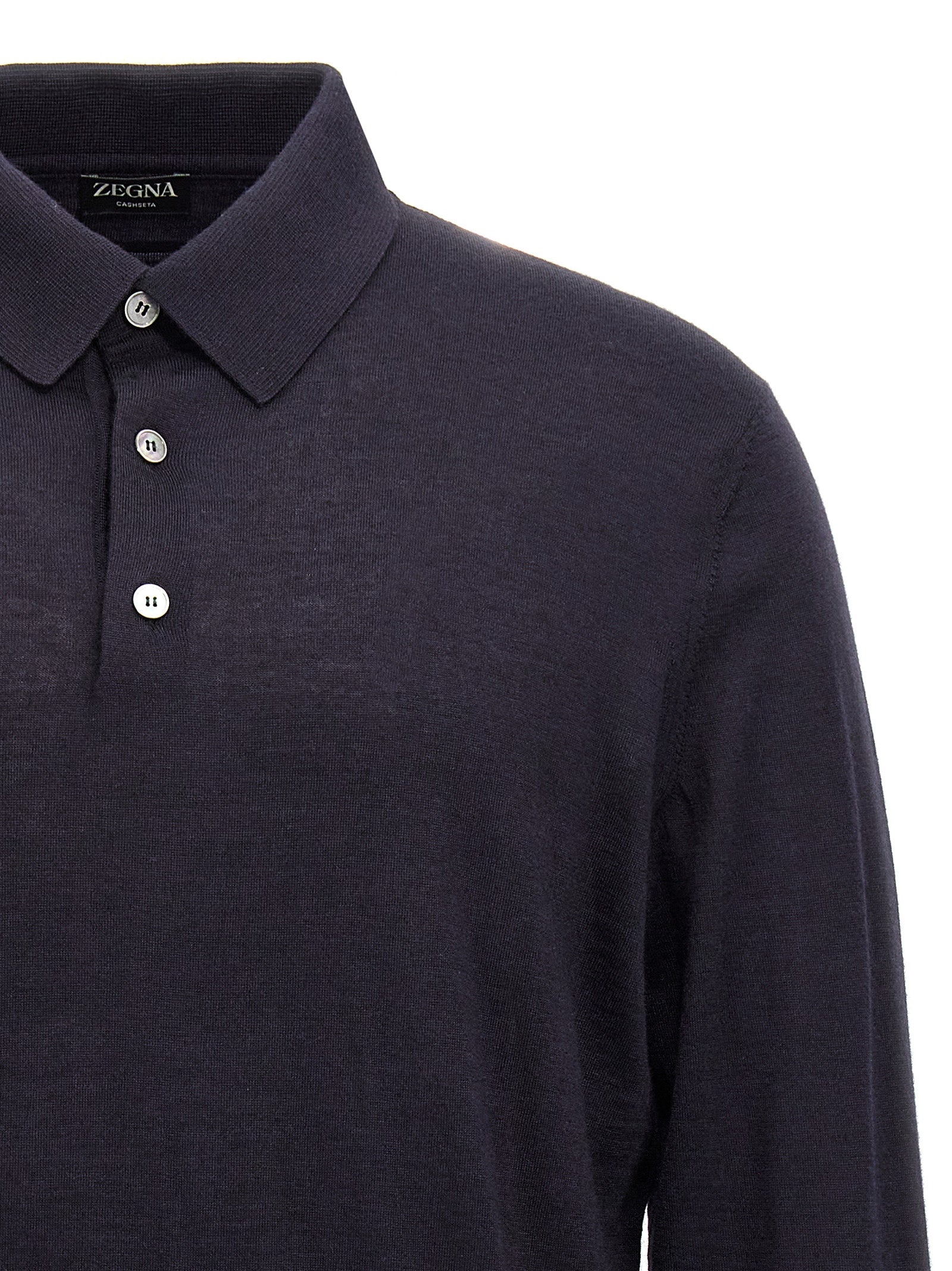 Zegna Silk Cashmere Polo Shirt