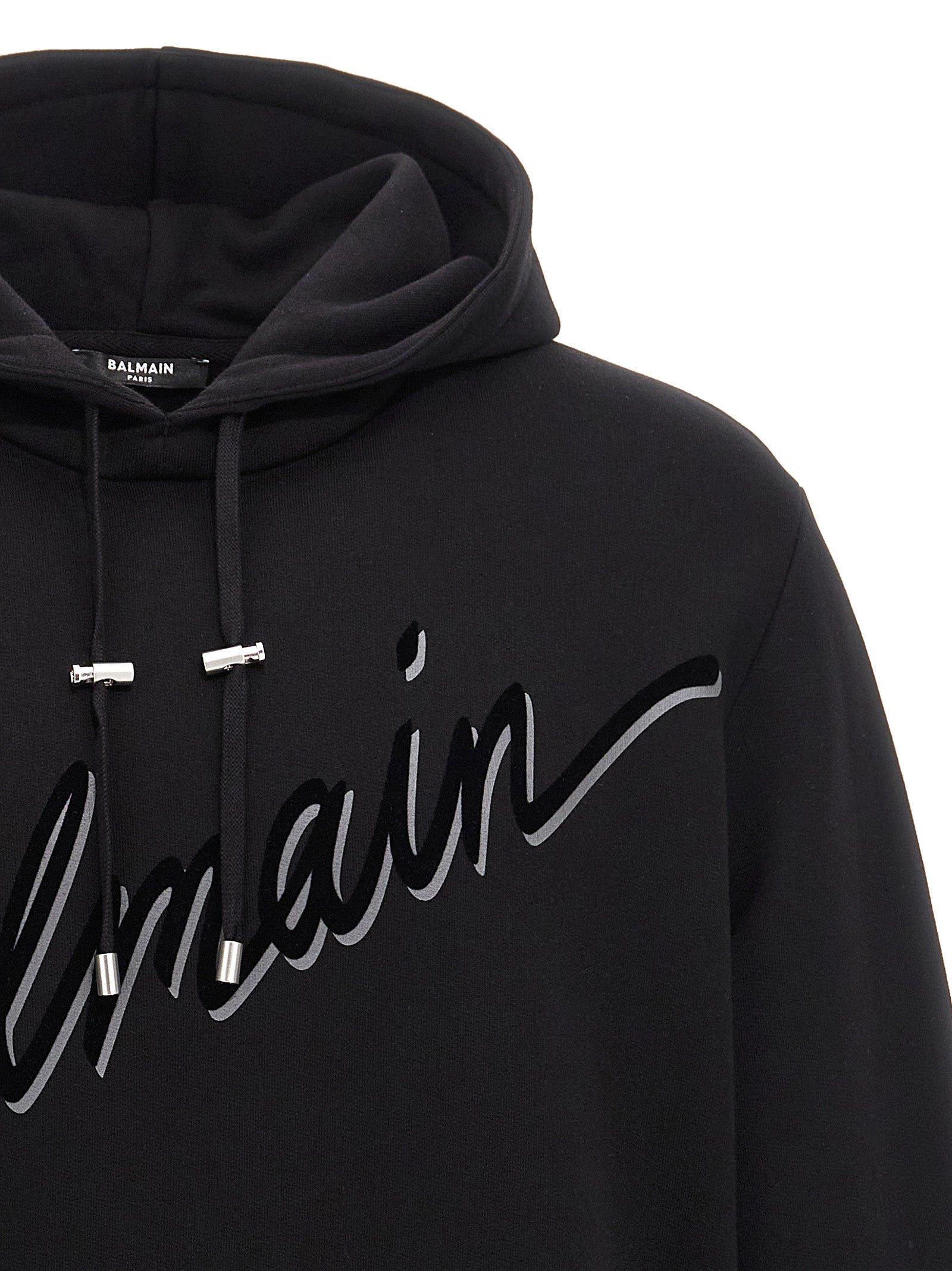 Balmain Velvet Logo Hoodie