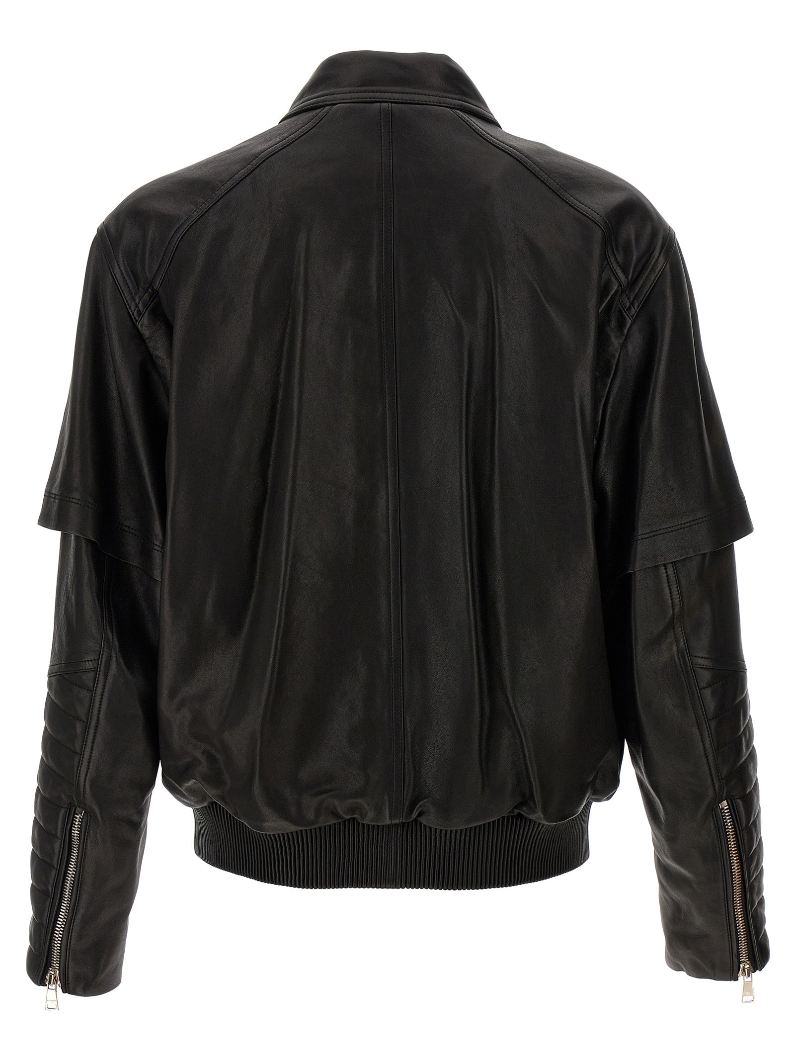 Balmain Layered Leather Jacket