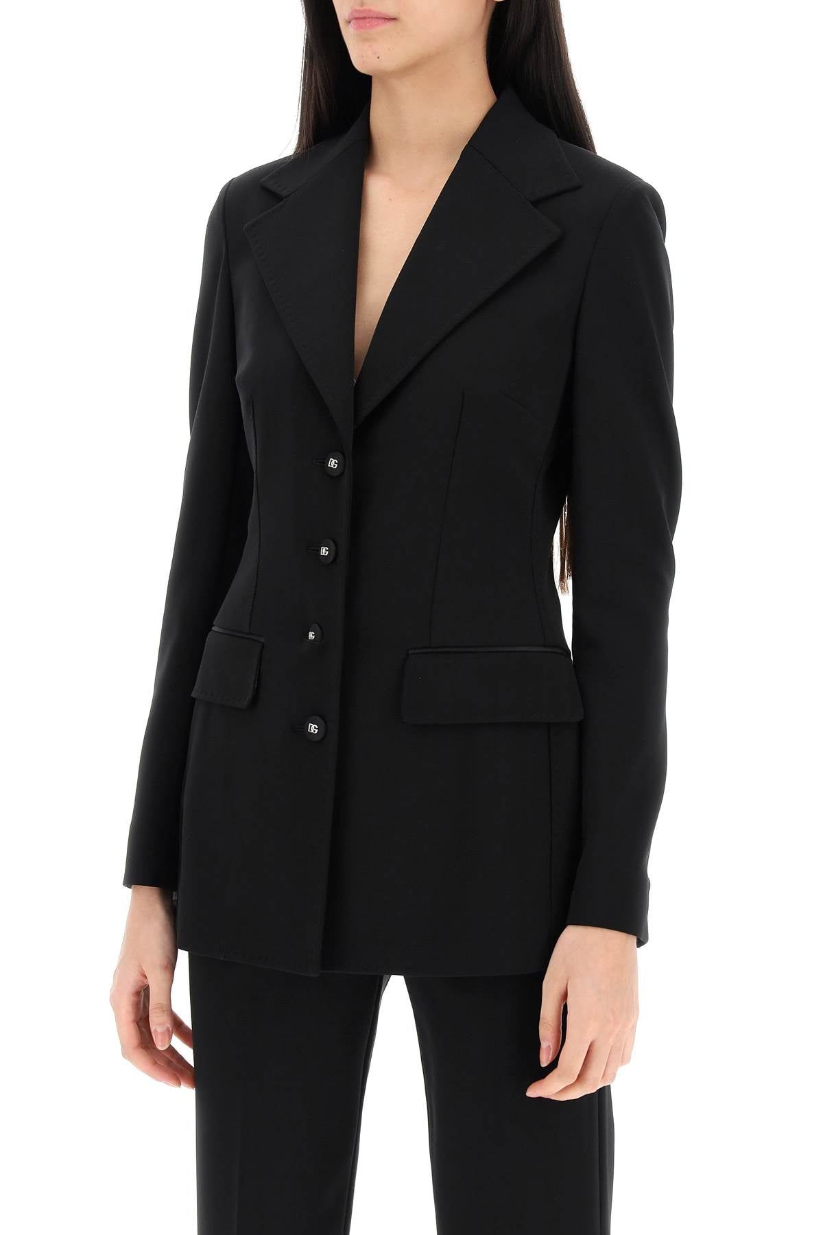 Dolce & Gabbana Milano-Stitch Jersey Single-Breasted Jacket