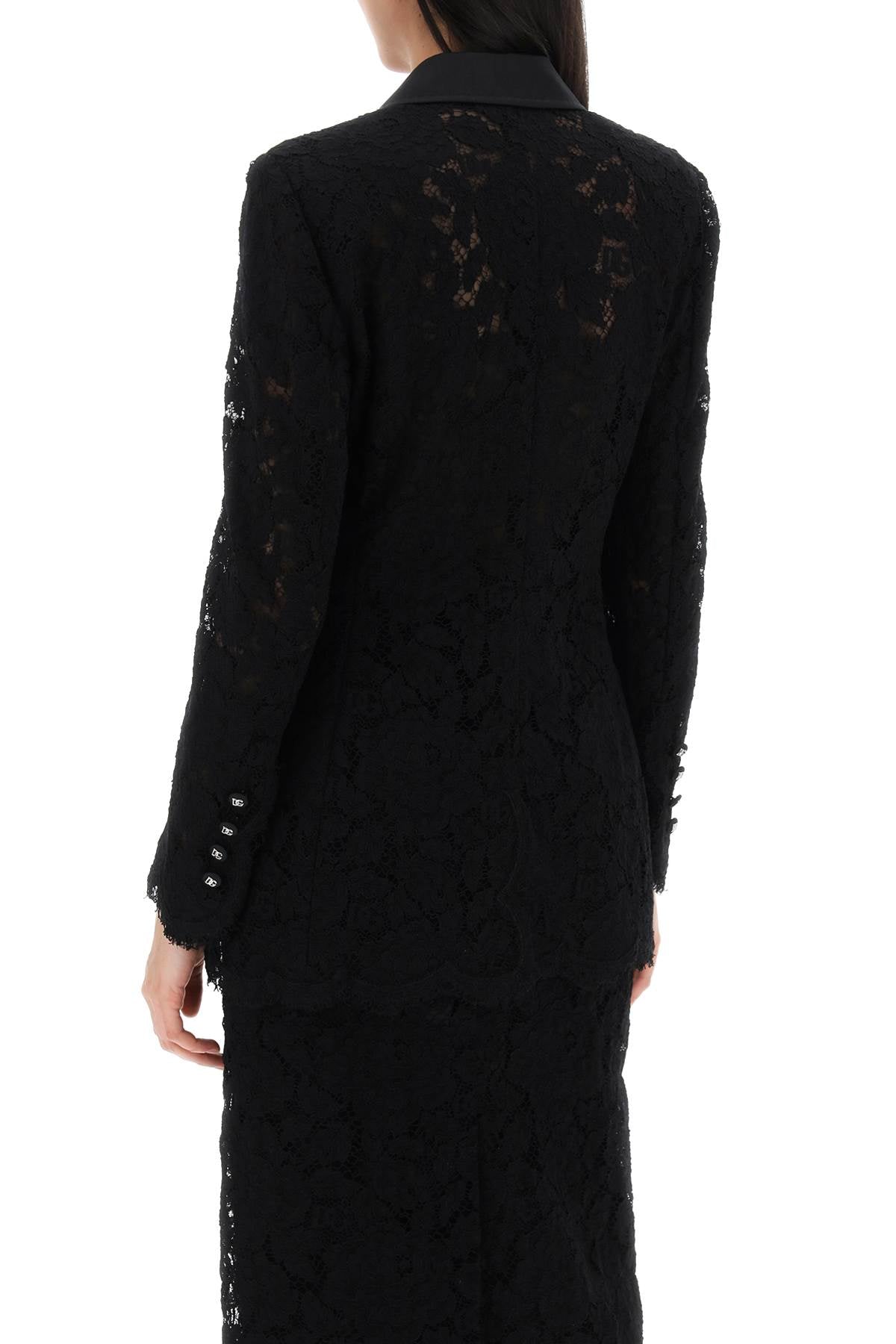 Dolce & Gabbana Turlington Double-Breasted Lace Blazer