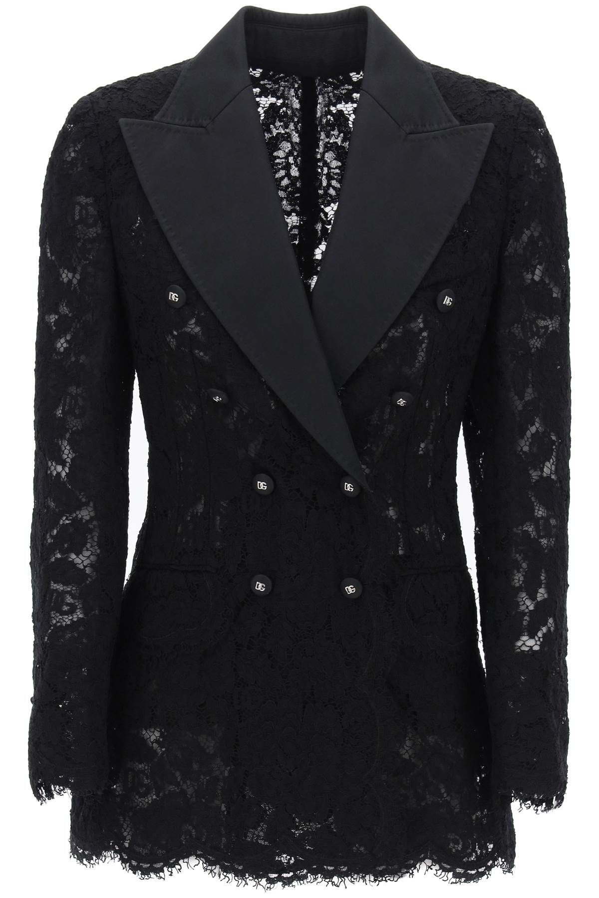 Dolce & Gabbana Turlington Double-Breasted Lace Blazer