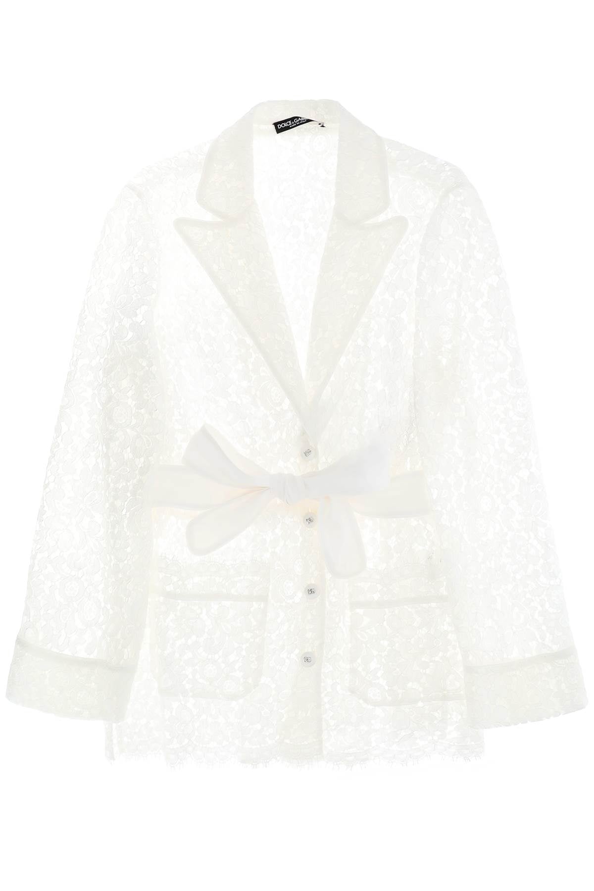 Dolce & Gabbana Pajama Shirt In Cordonnet Lace