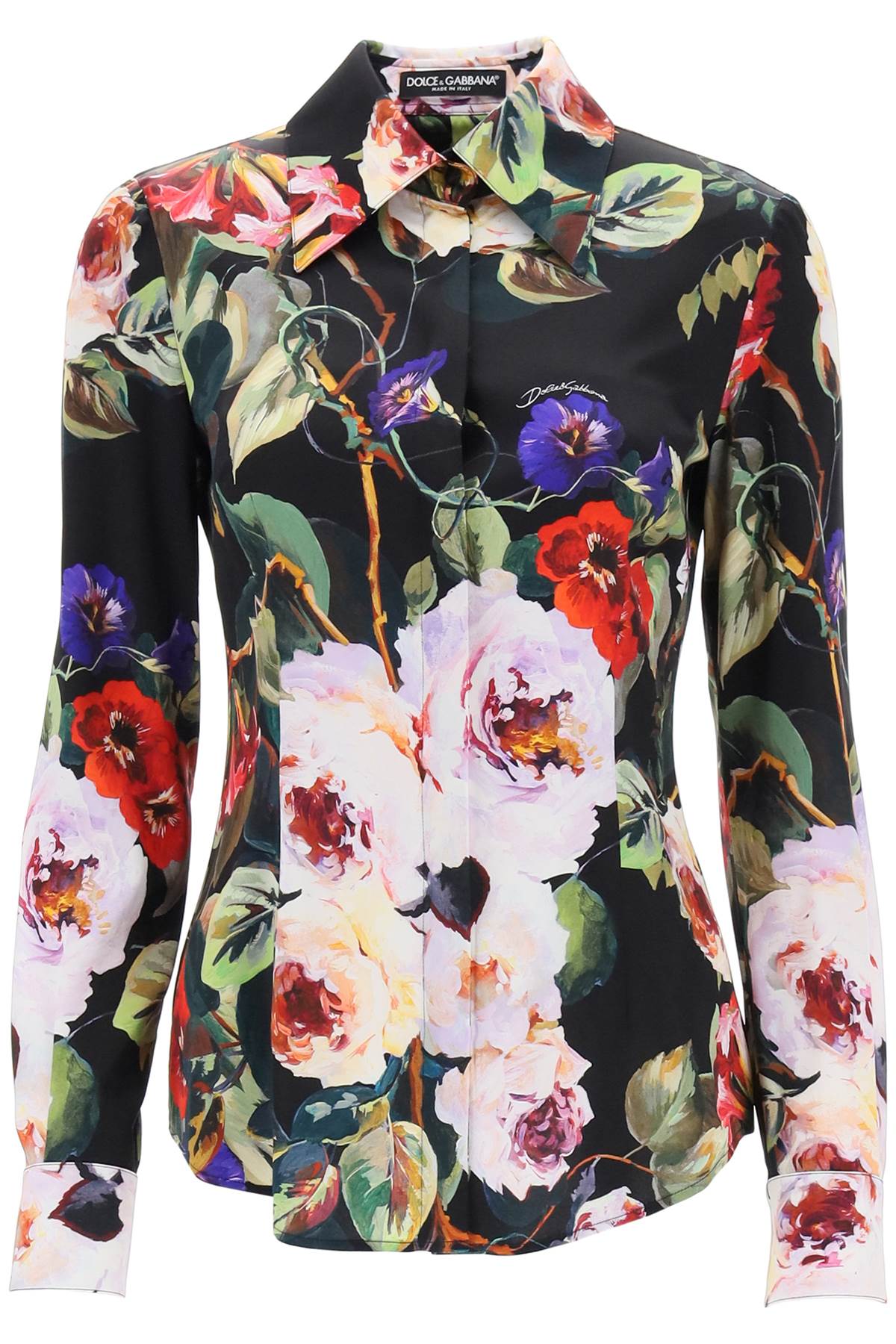 Dolce & Gabbana Rose Garden Shirt In Satin