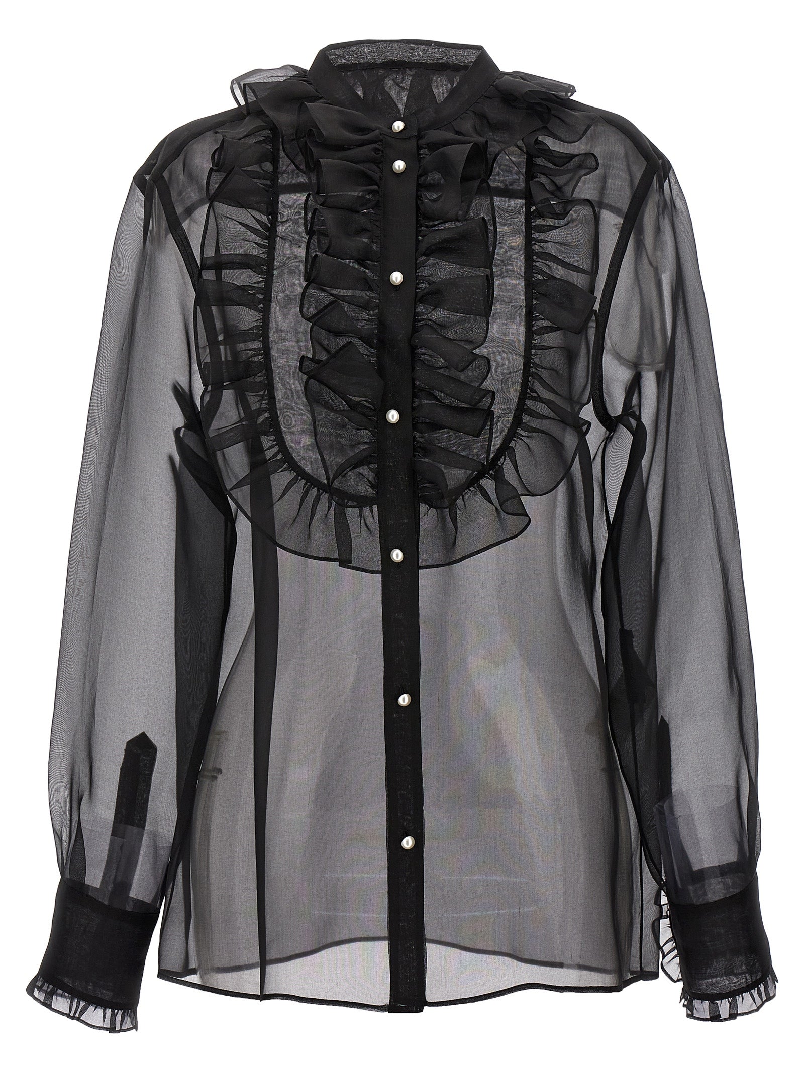 Dolce & Gabbana Plastron And Ruffle Shirt