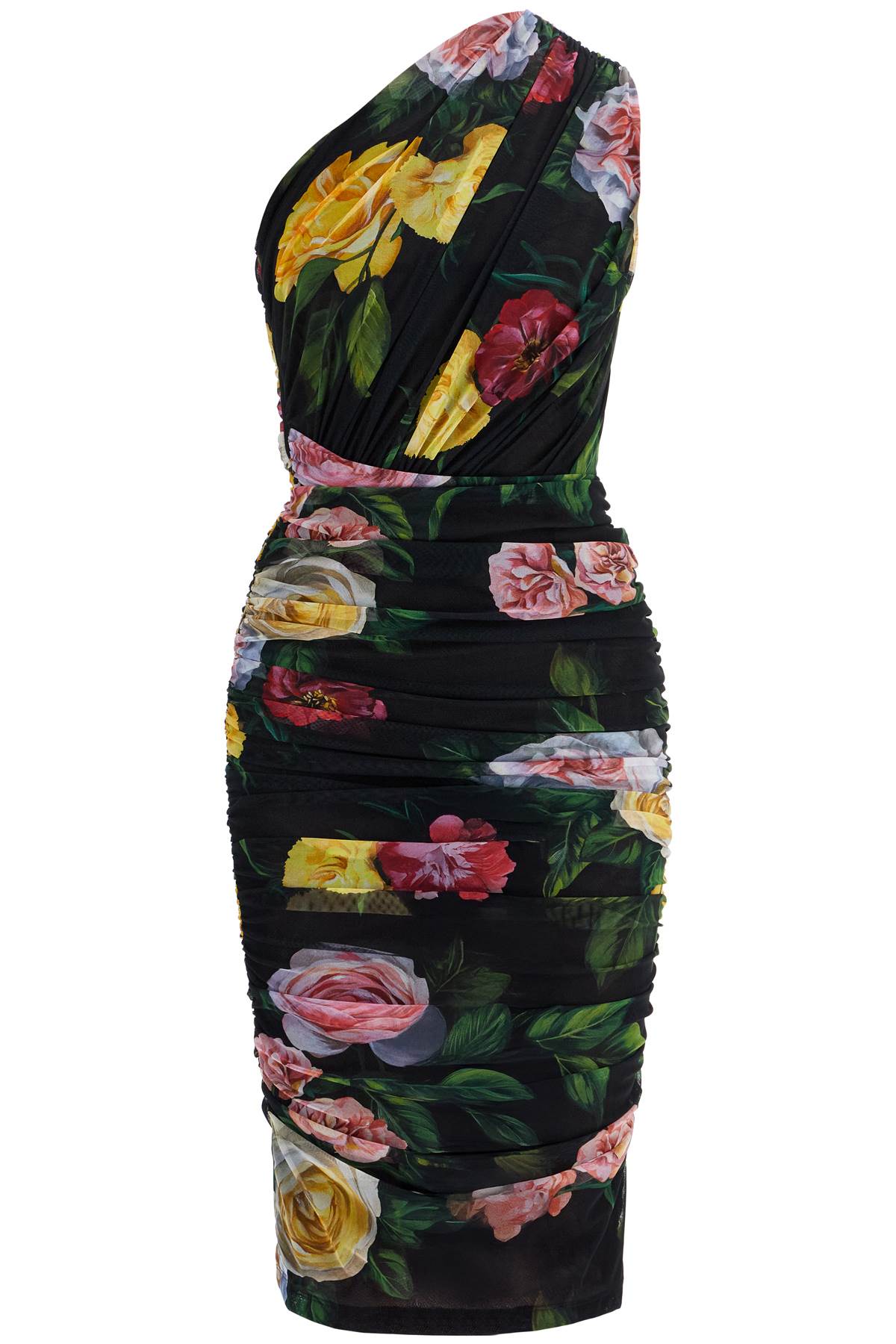 Dolce & Gabbana Elegant Black Dress In Polyamide With Floral Pattern For Cocktails And Evenings