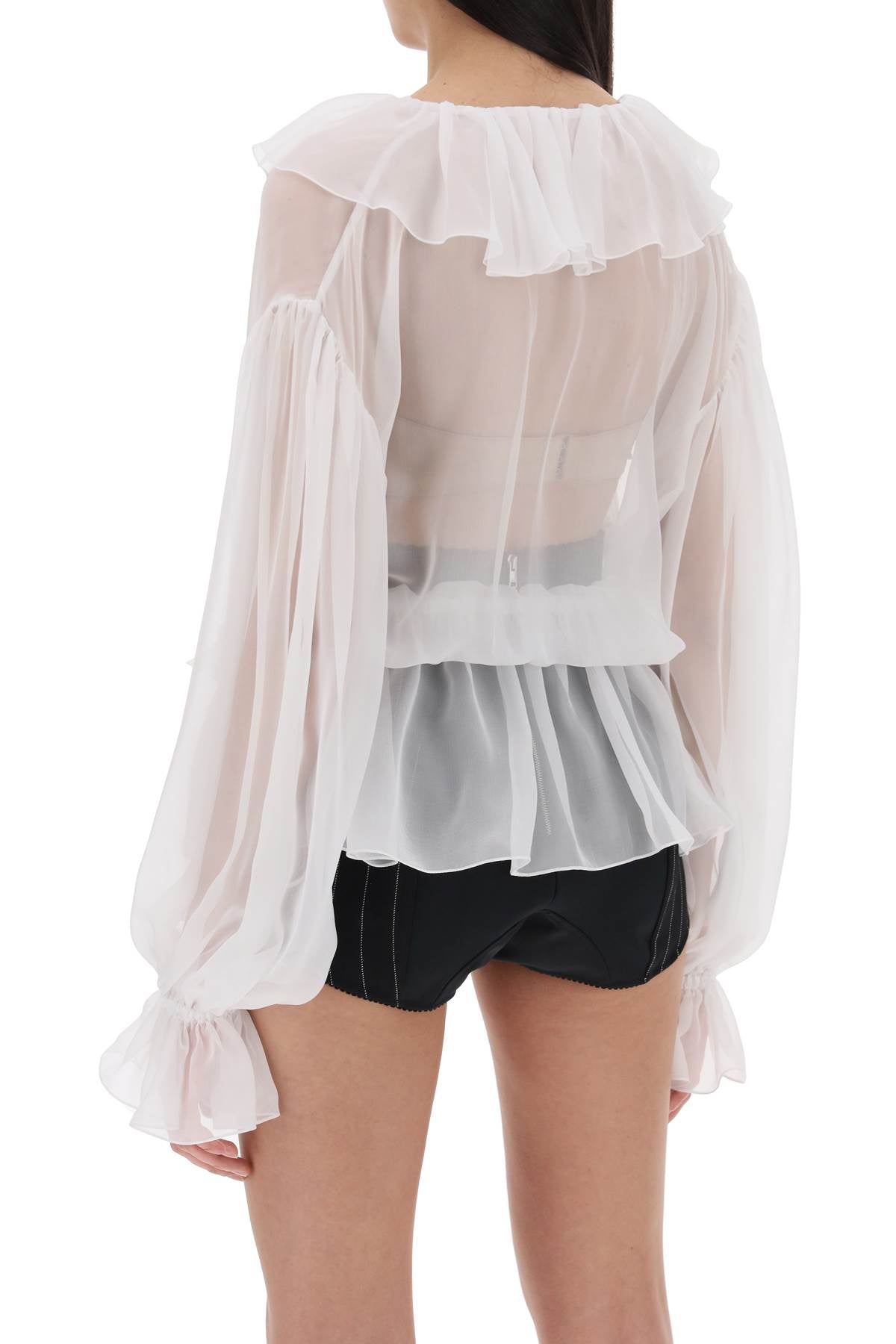 Dolce & Gabbana Silk Chiffon Blouse With Ruffles.