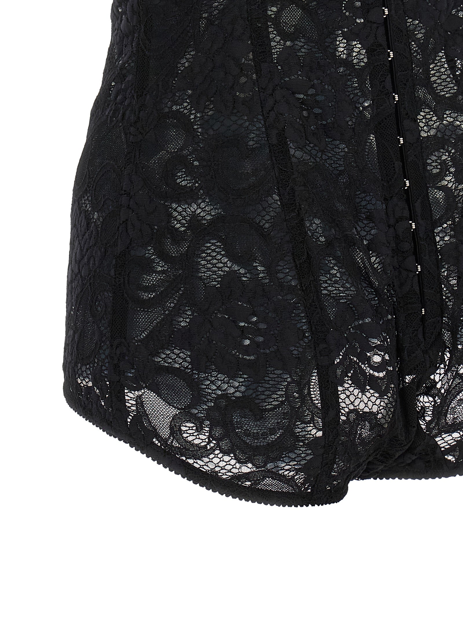 Dolce & Gabbana Satin And Lace Corsetry Bodysuit