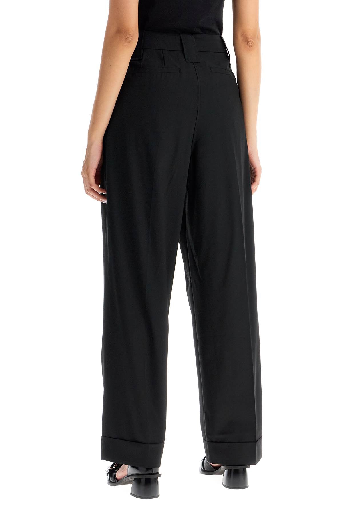 Ganni Flowy Trousers With Two Ple