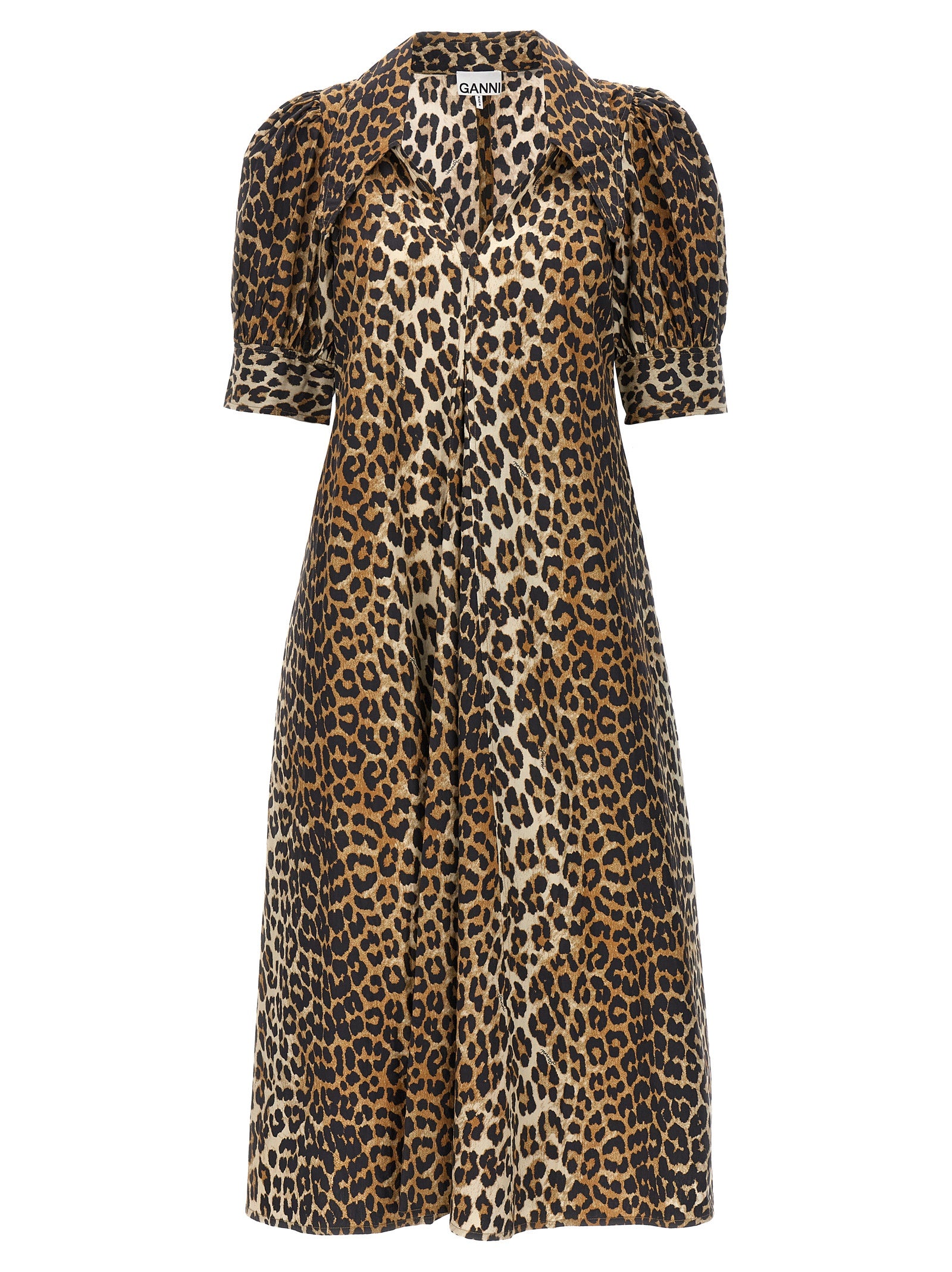 Ganni Animal Print Midi Dress