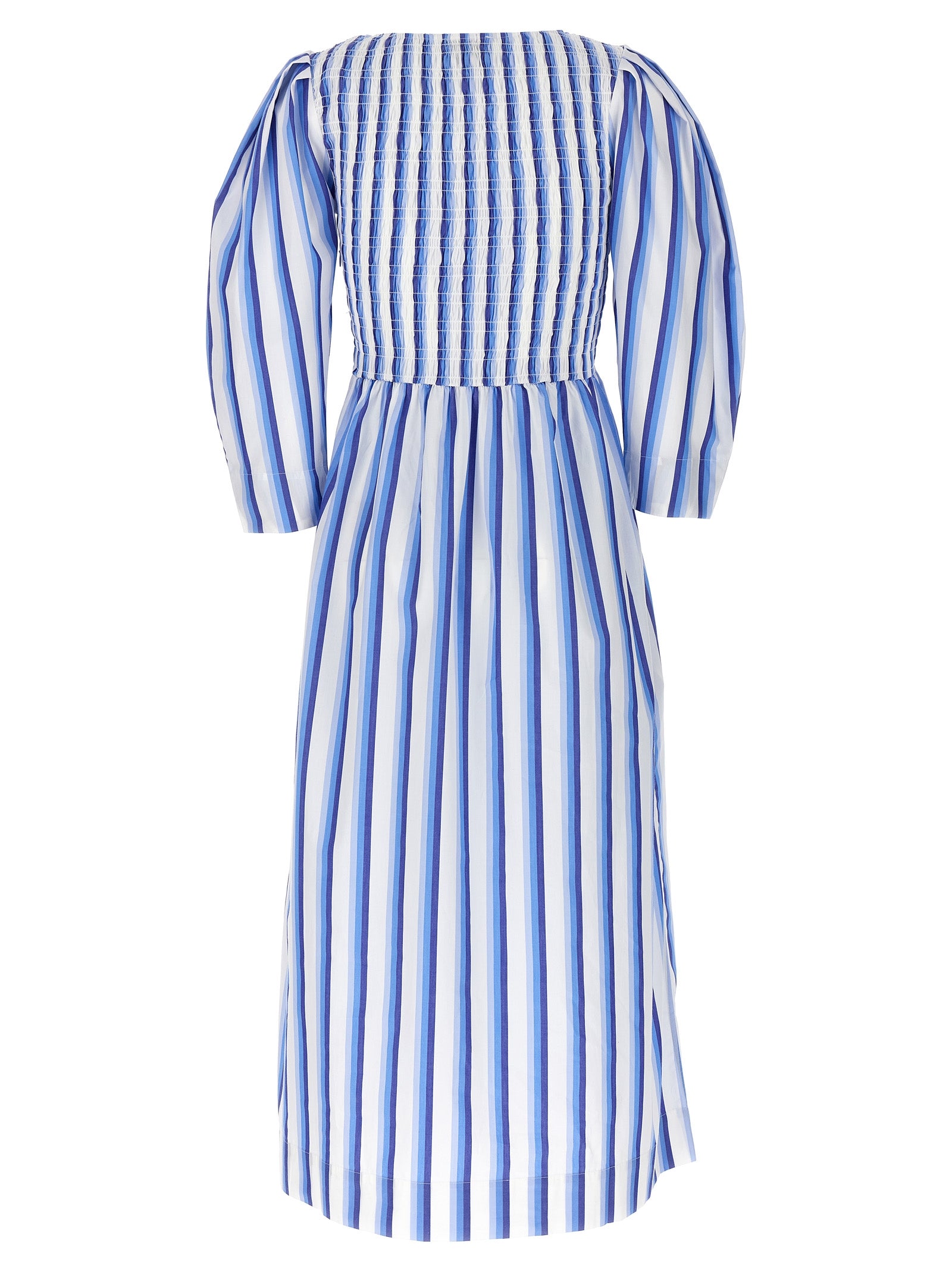 Ganni Stripe Smock Stitch Dress