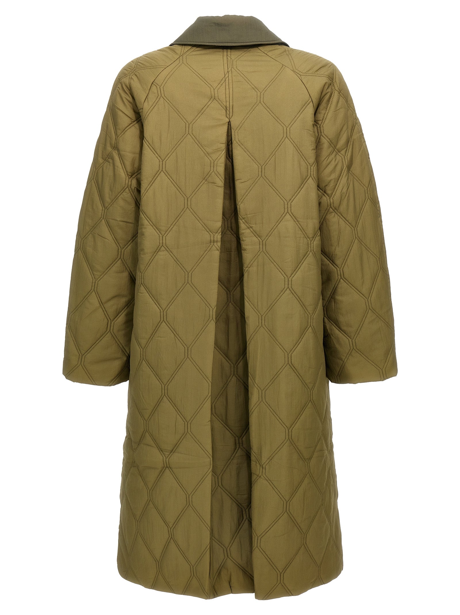 Ganni 'Quilt Raglan' Long Down Jacket