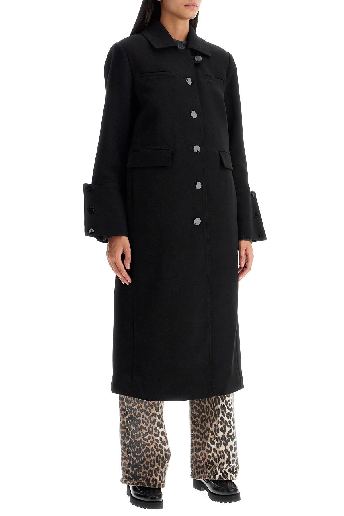 Ganni Long Single-Breasted Coat