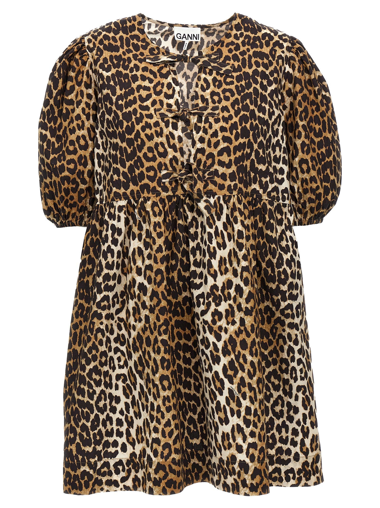 Ganni Leopard Poplin Dress