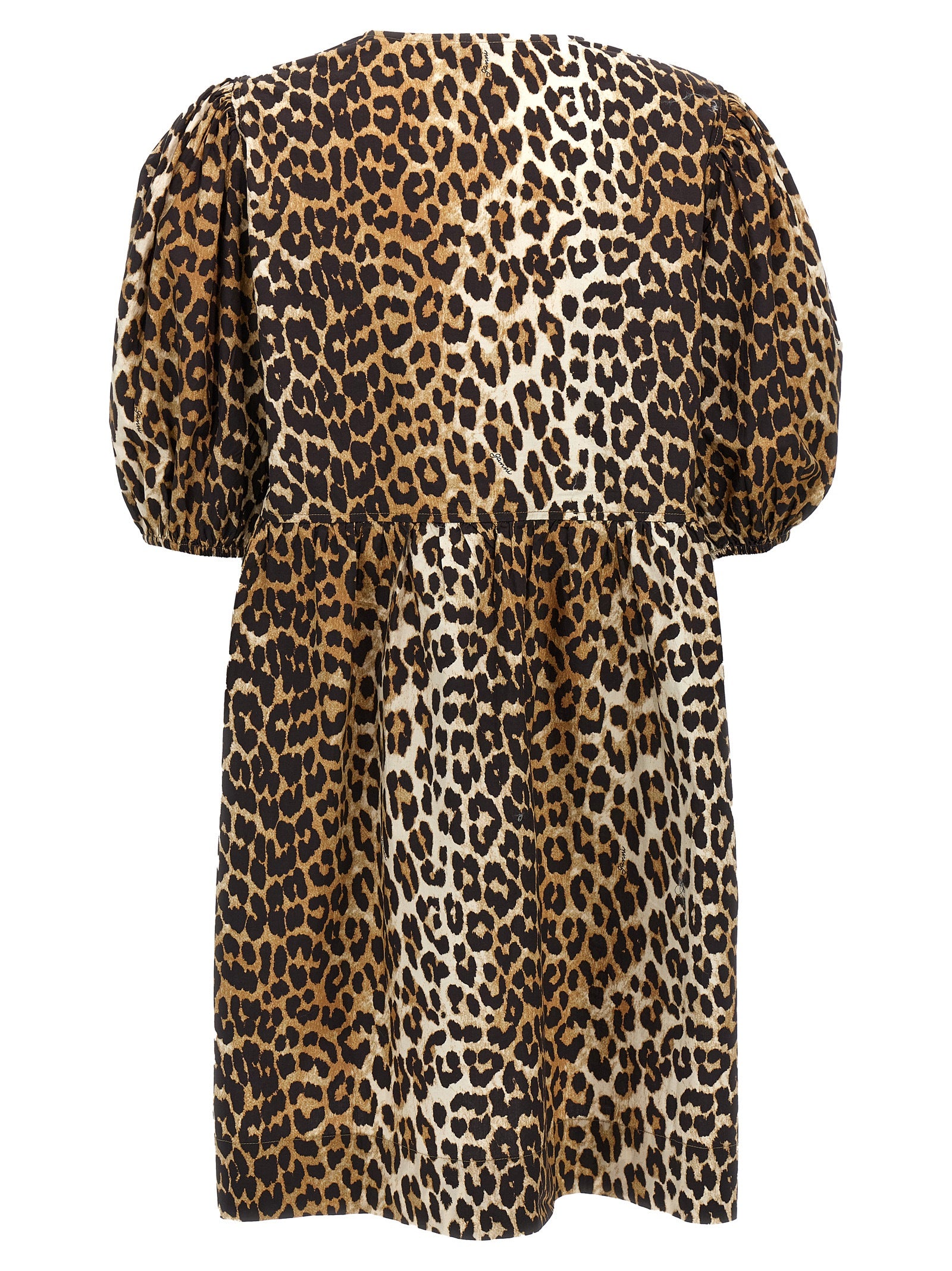 Ganni Leopard Poplin Dress