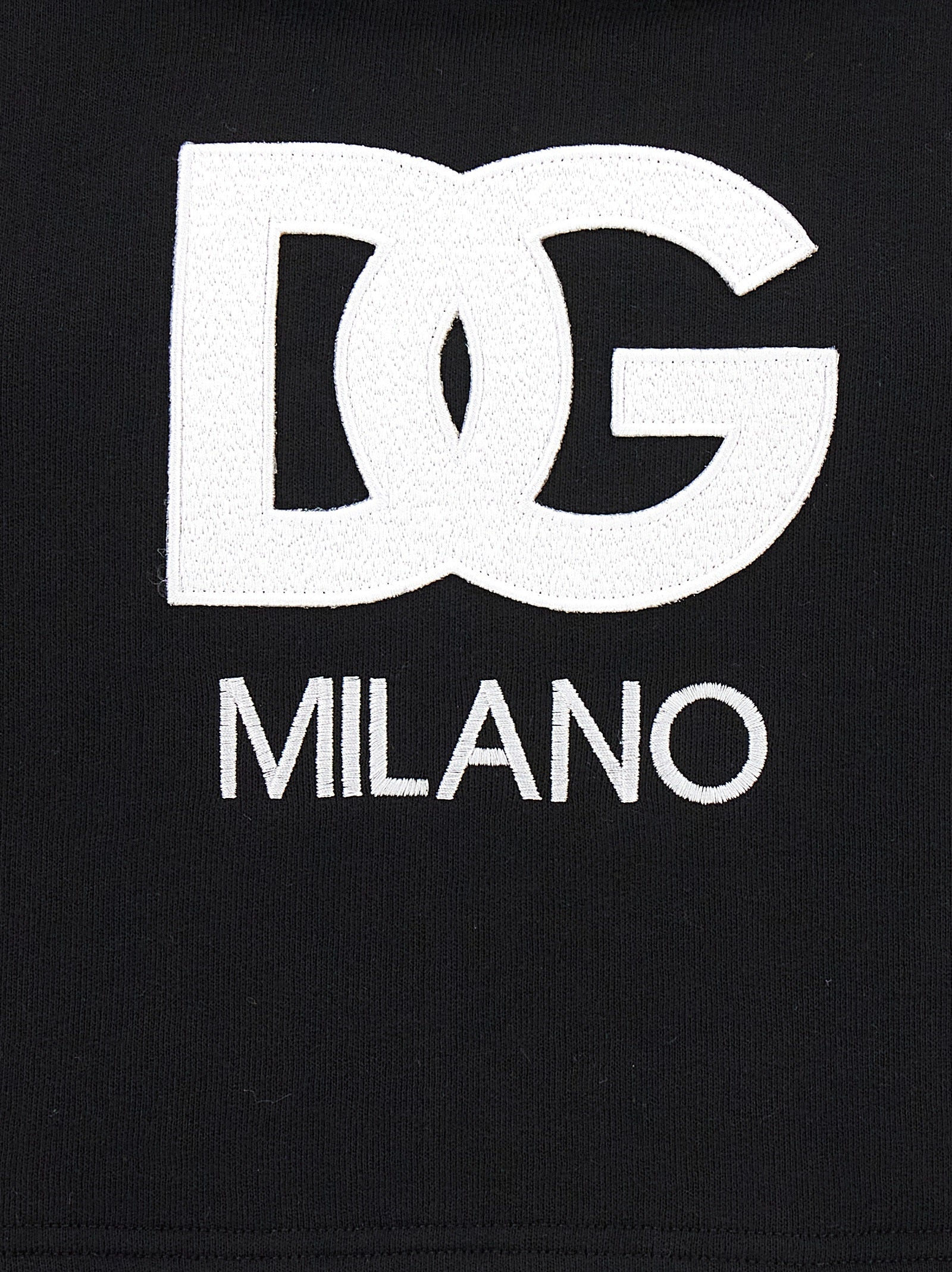 Dolce & Gabbana Logo Embroidery Cropped Hoodie