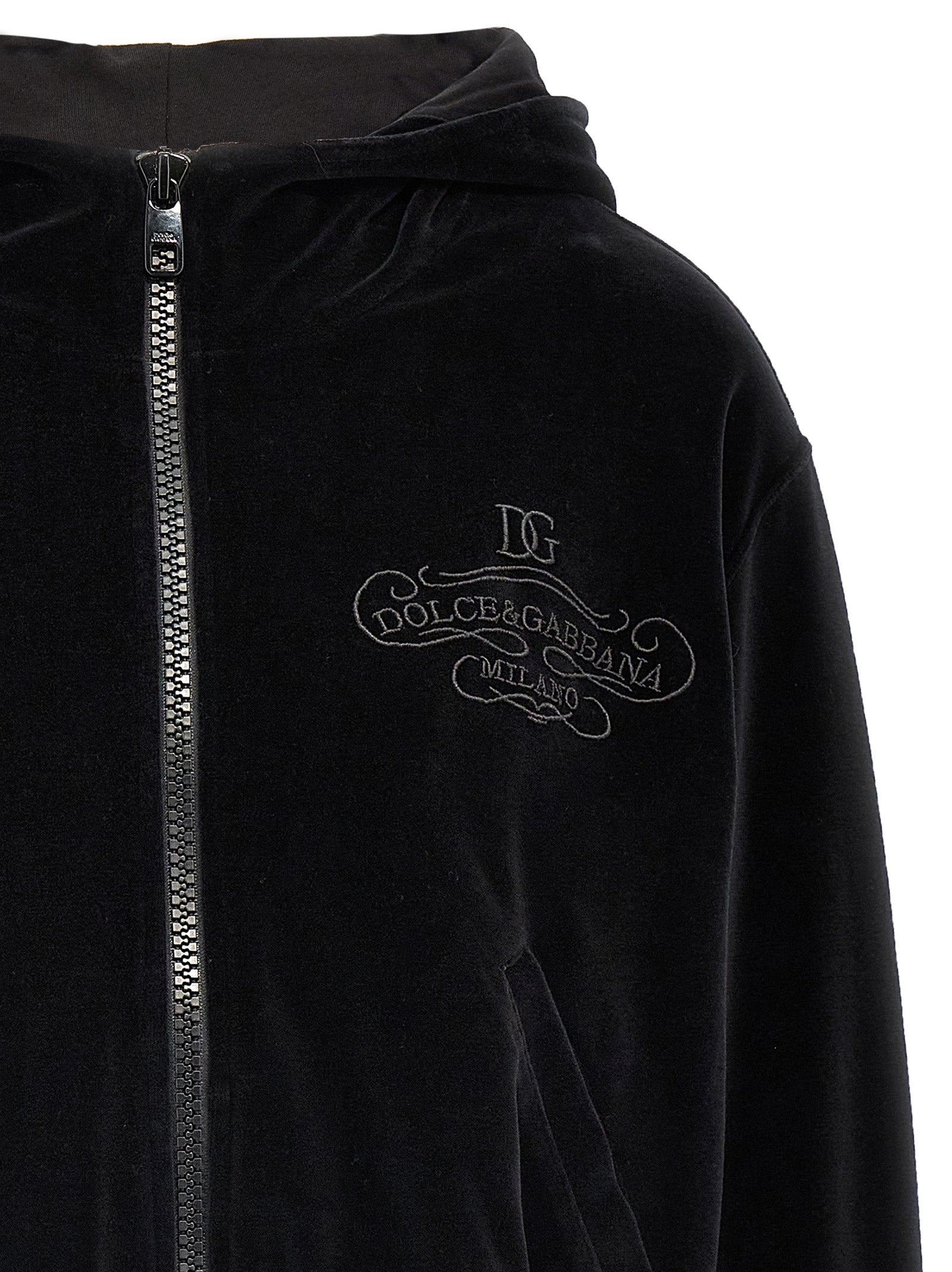 Dolce & Gabbana Logo Embroidery Chenille Hoodie