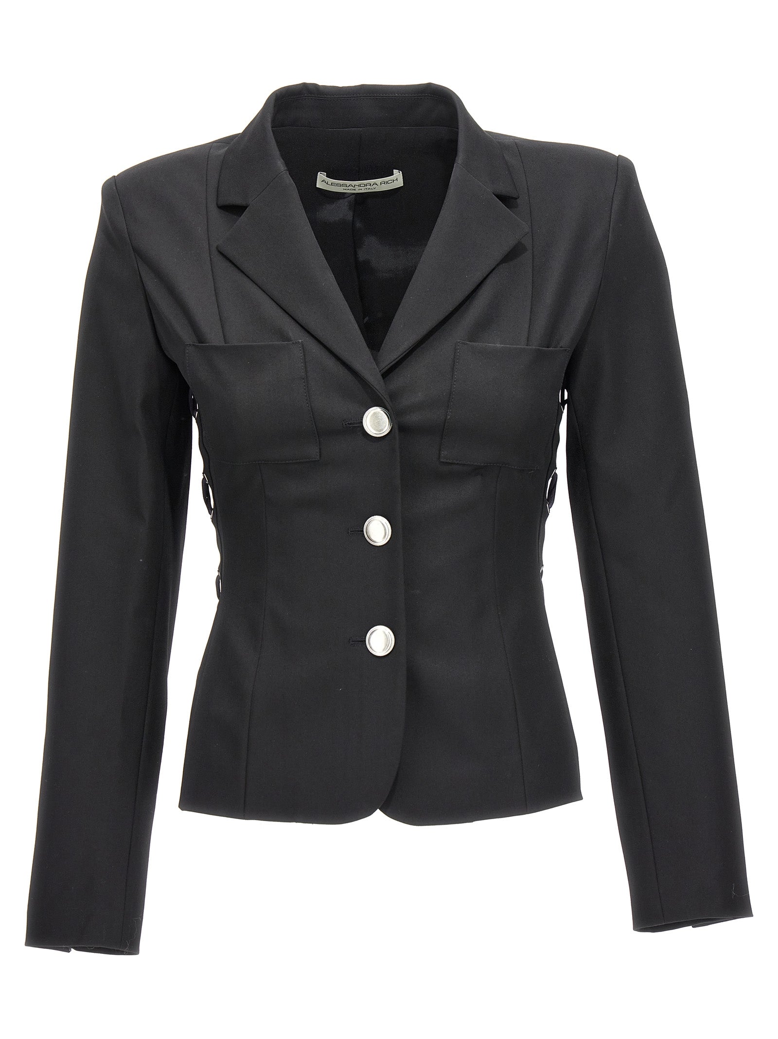 Alessandra Rich Single Breast Lace-Up Blazer Jacket