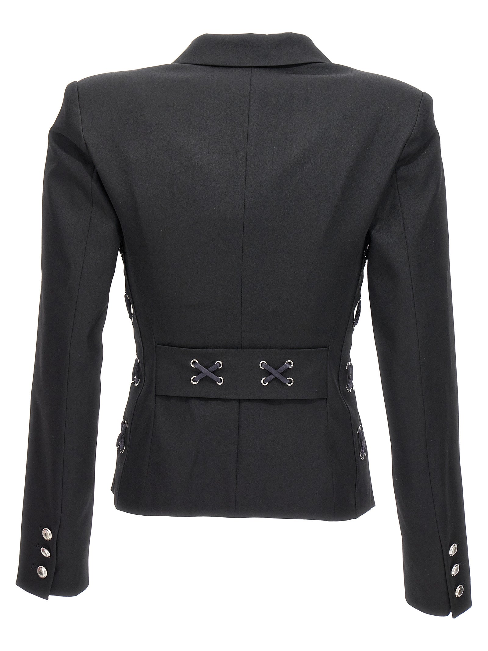 Alessandra Rich Single Breast Lace-Up Blazer Jacket