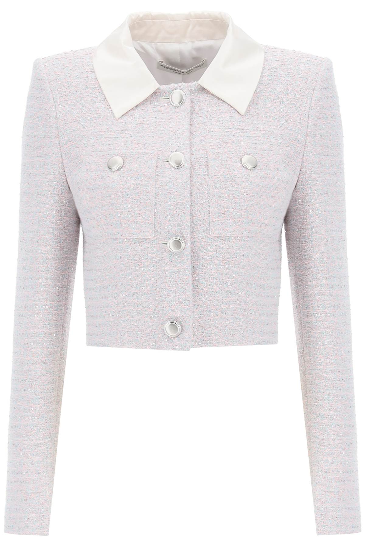 Alessandra Rich Cropped Jacket In Tweed Boucle'