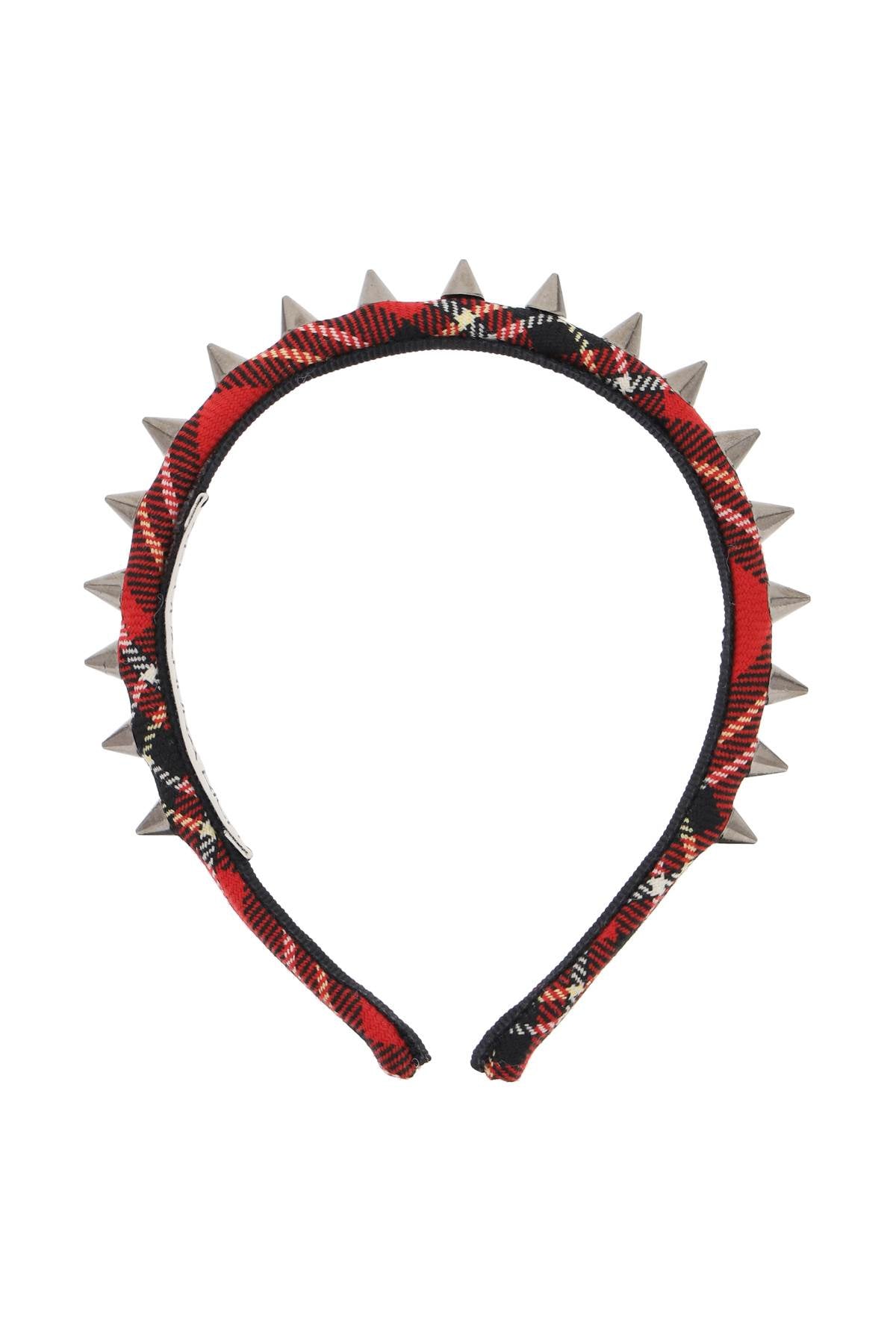 Alessandra Rich Tartan Headband With Spike