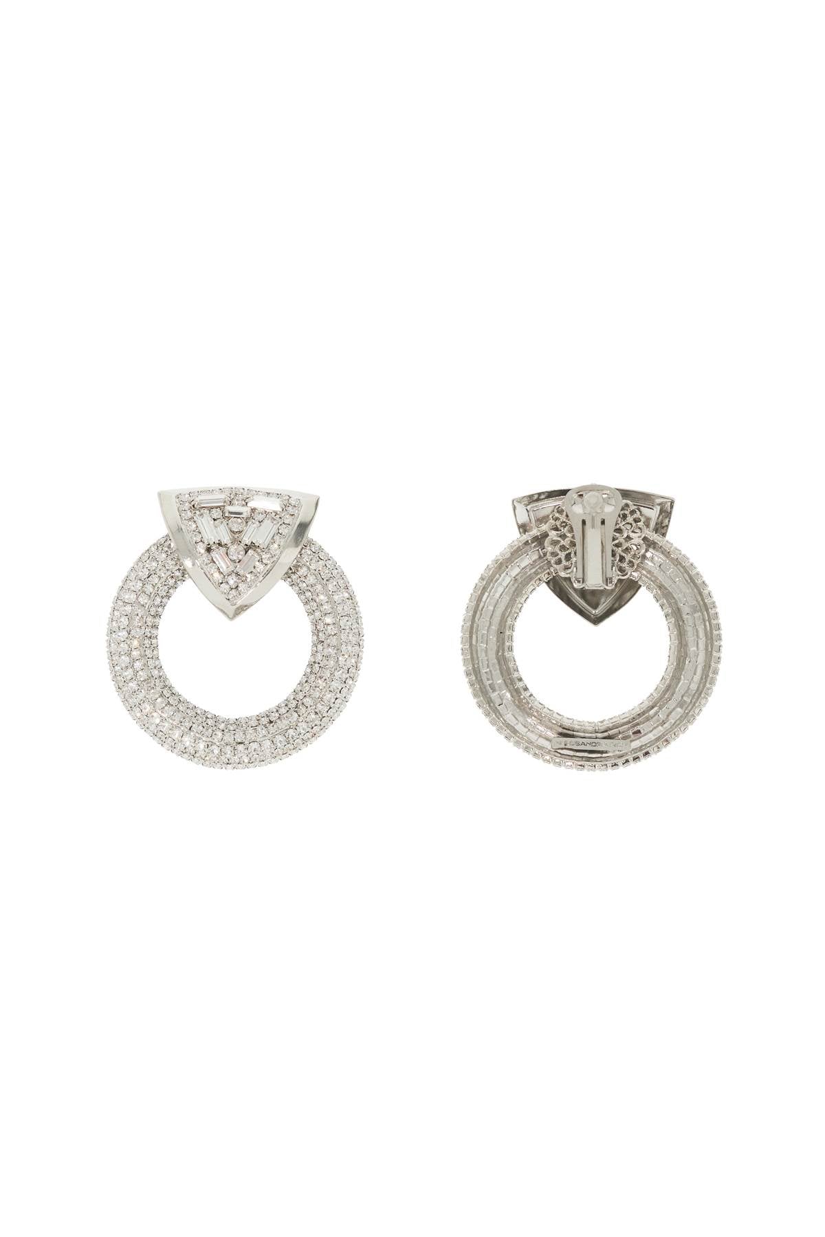 Alessandra Rich Circle Earrings With Crystals