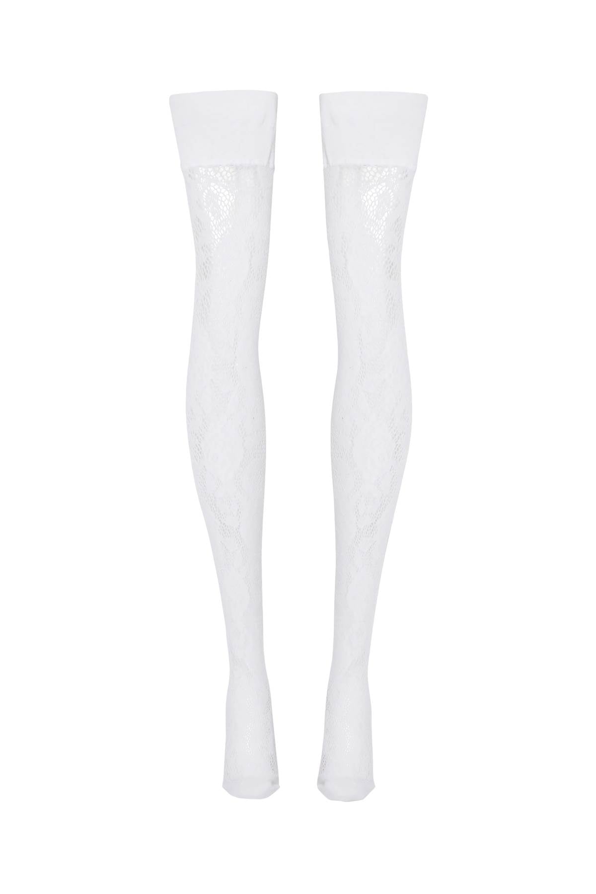 Alessandra Rich Lace Thigh-High Stockings With