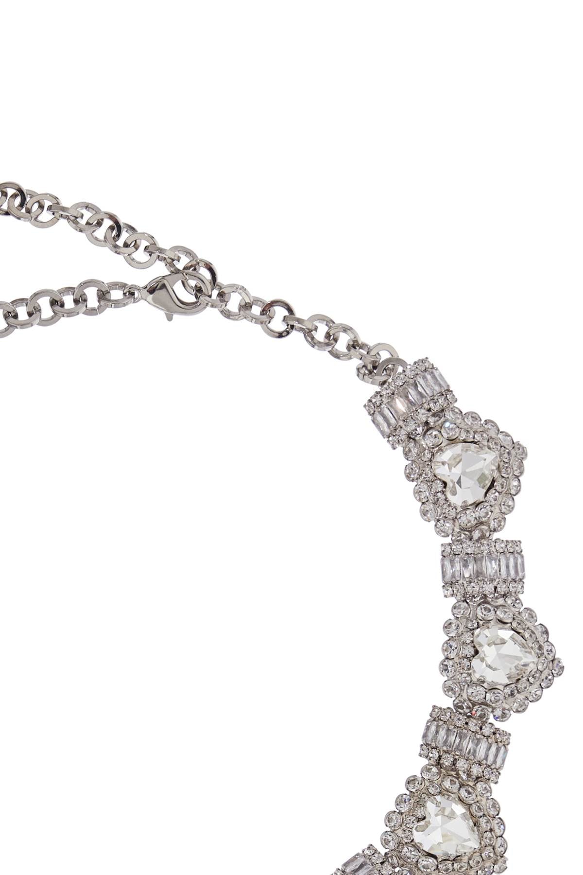 Alessandra Rich Heart Necklace In Hypoallergenic Silver Crystal