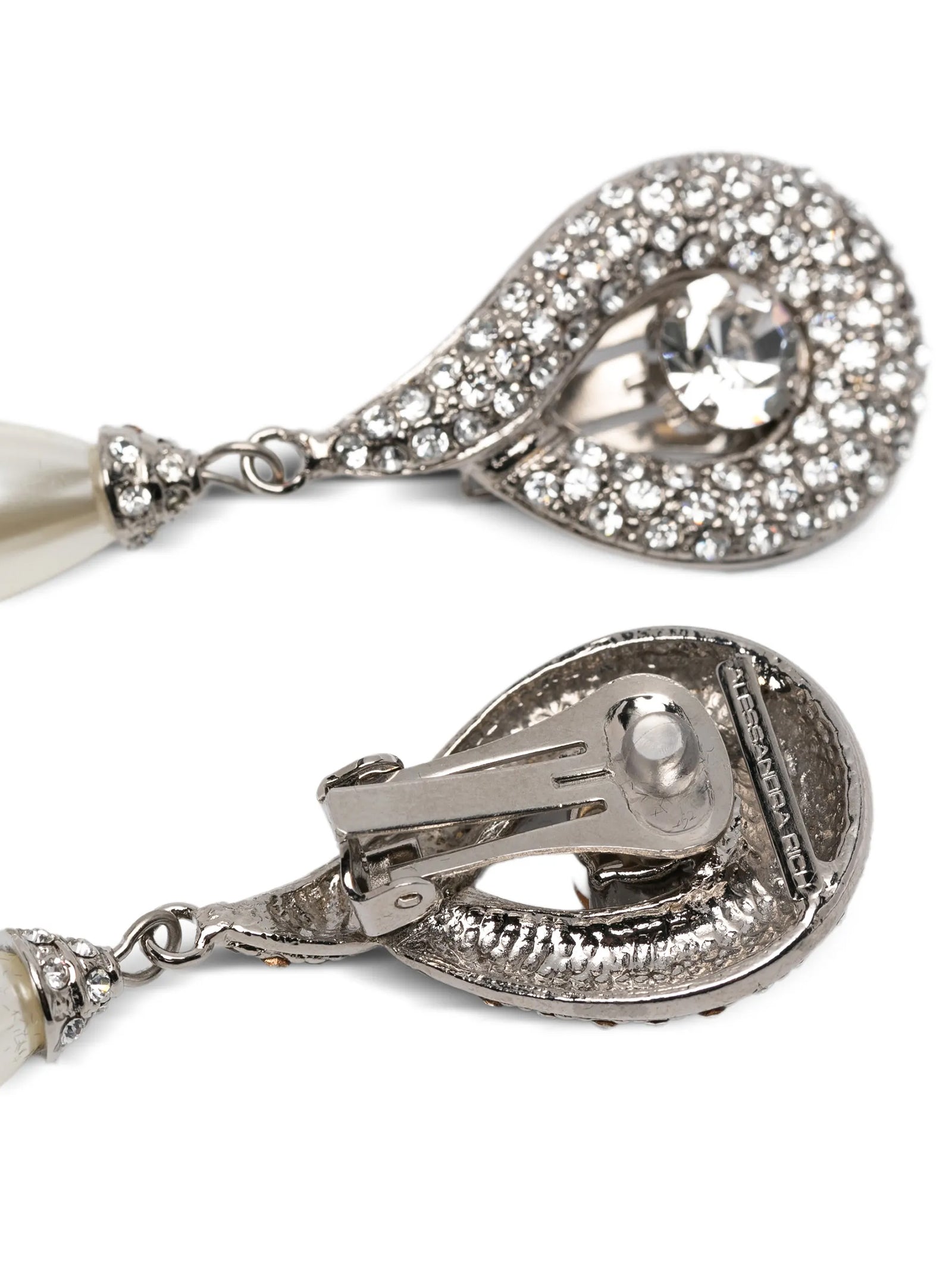 Alessandra Rich Pendant Pearl Earrings