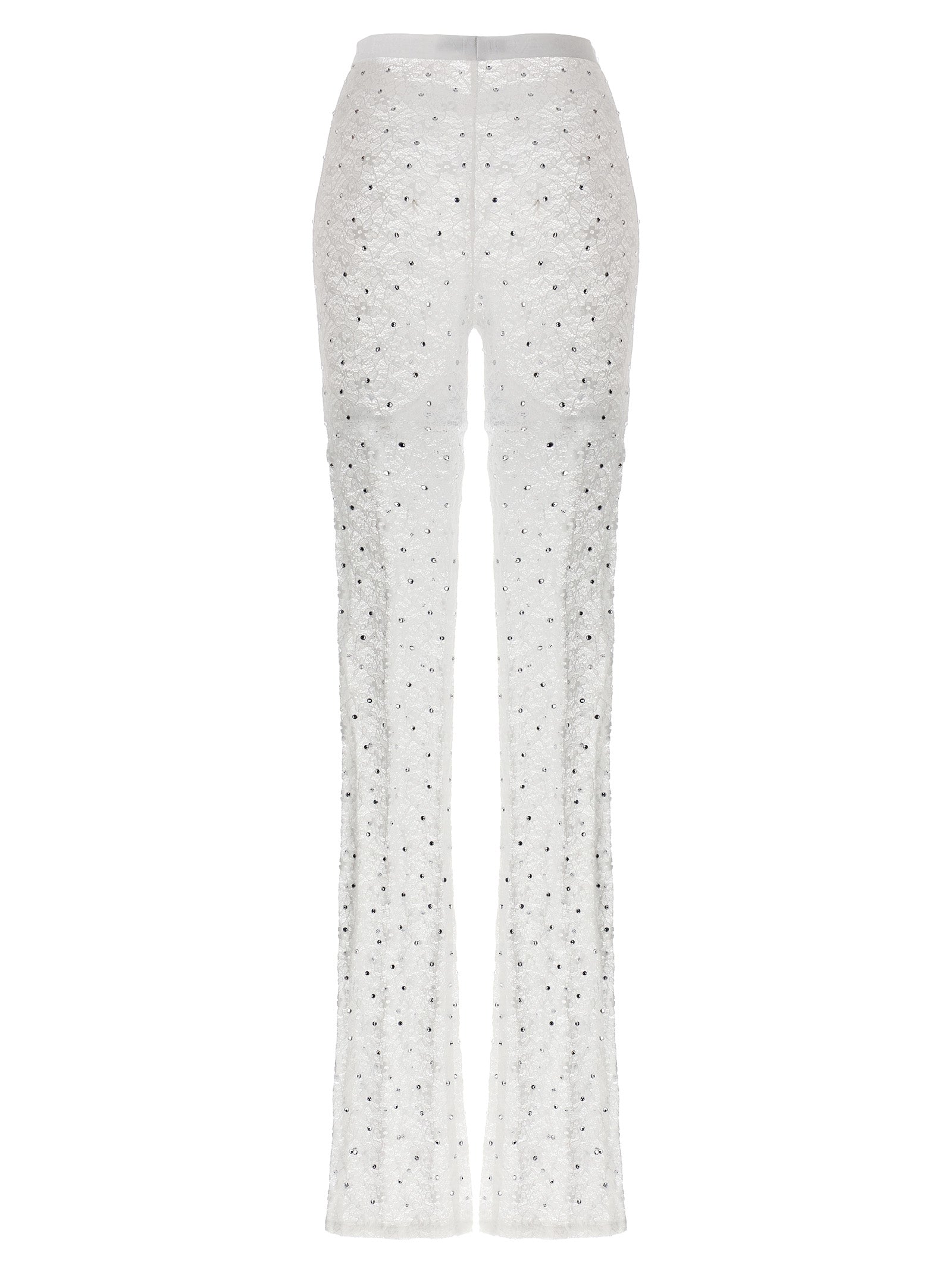 Alessandra Rich Rhinestone Lace Leggings