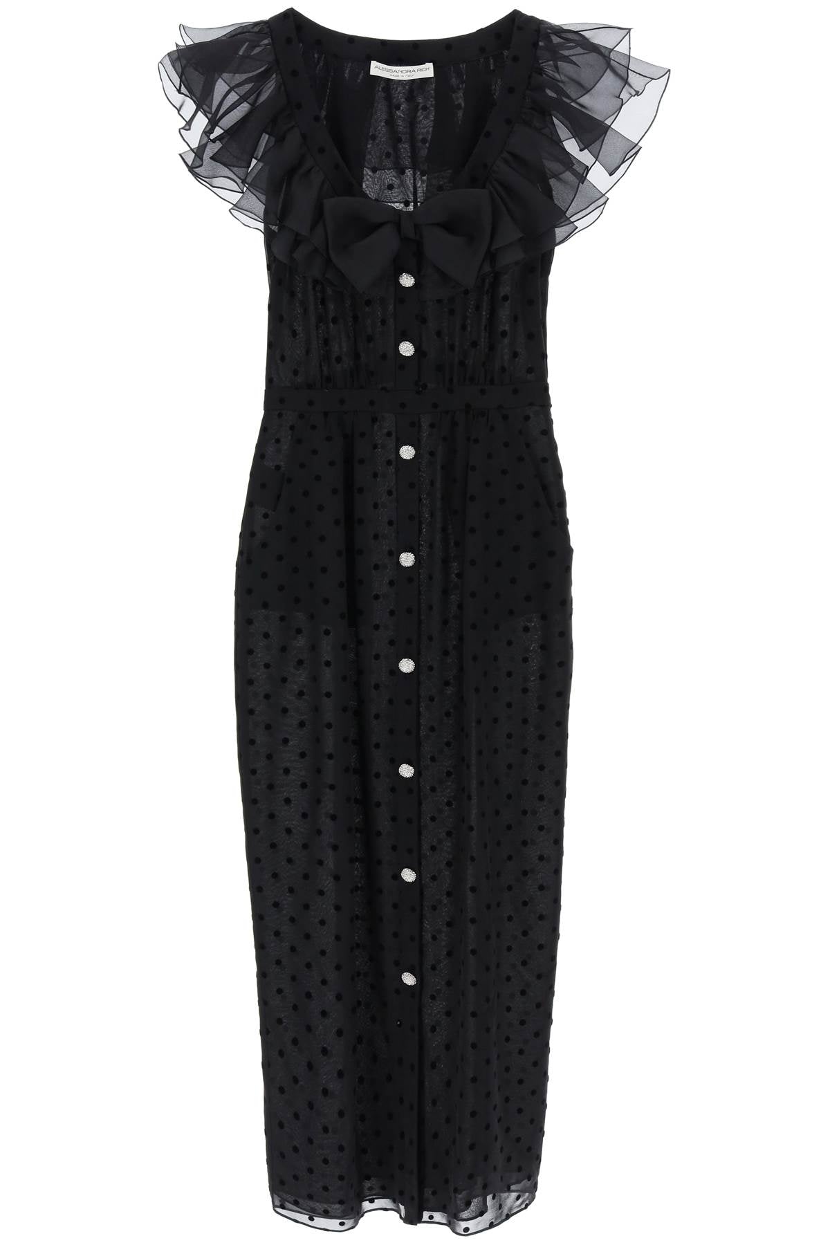 Alessandra Rich 'Polka Dot Midi Dress In Ge