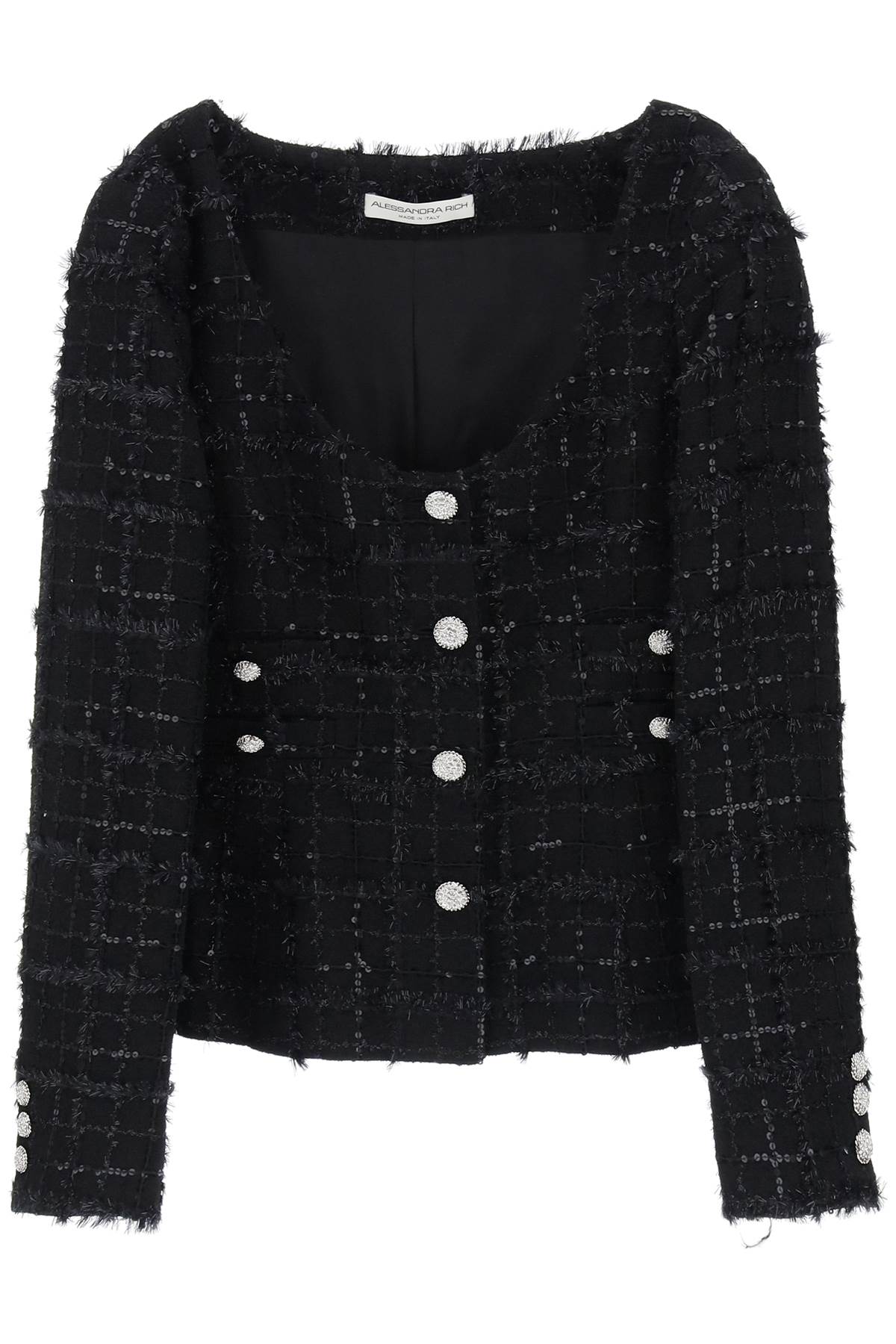 Alessandra Rich Tweed Jacket With Sequins Embell