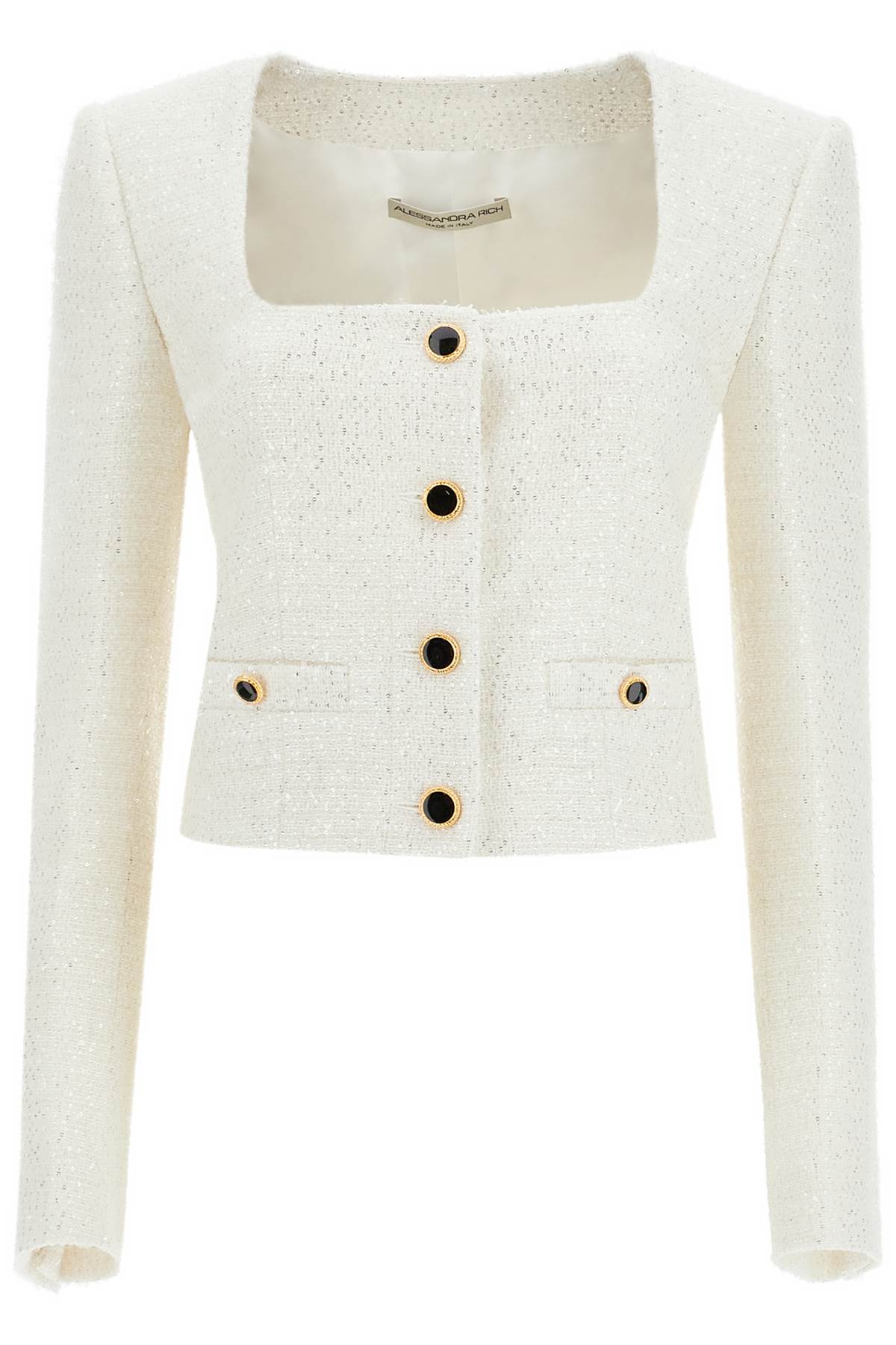 Alessandra Rich Tweed Jacket With Sequins Embell