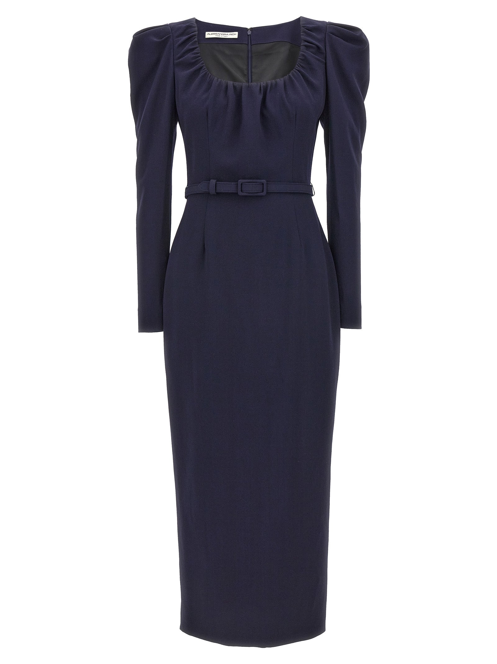 Alessandra Rich Belt Crepe Dress