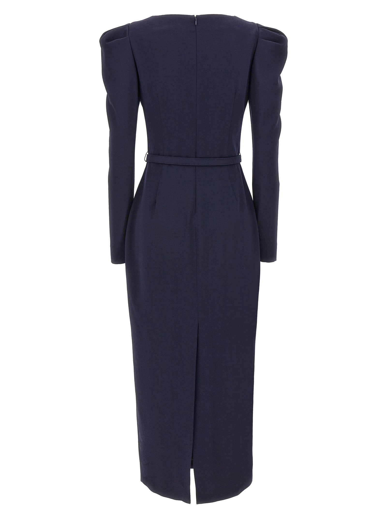 Alessandra Rich Belt Crepe Dress