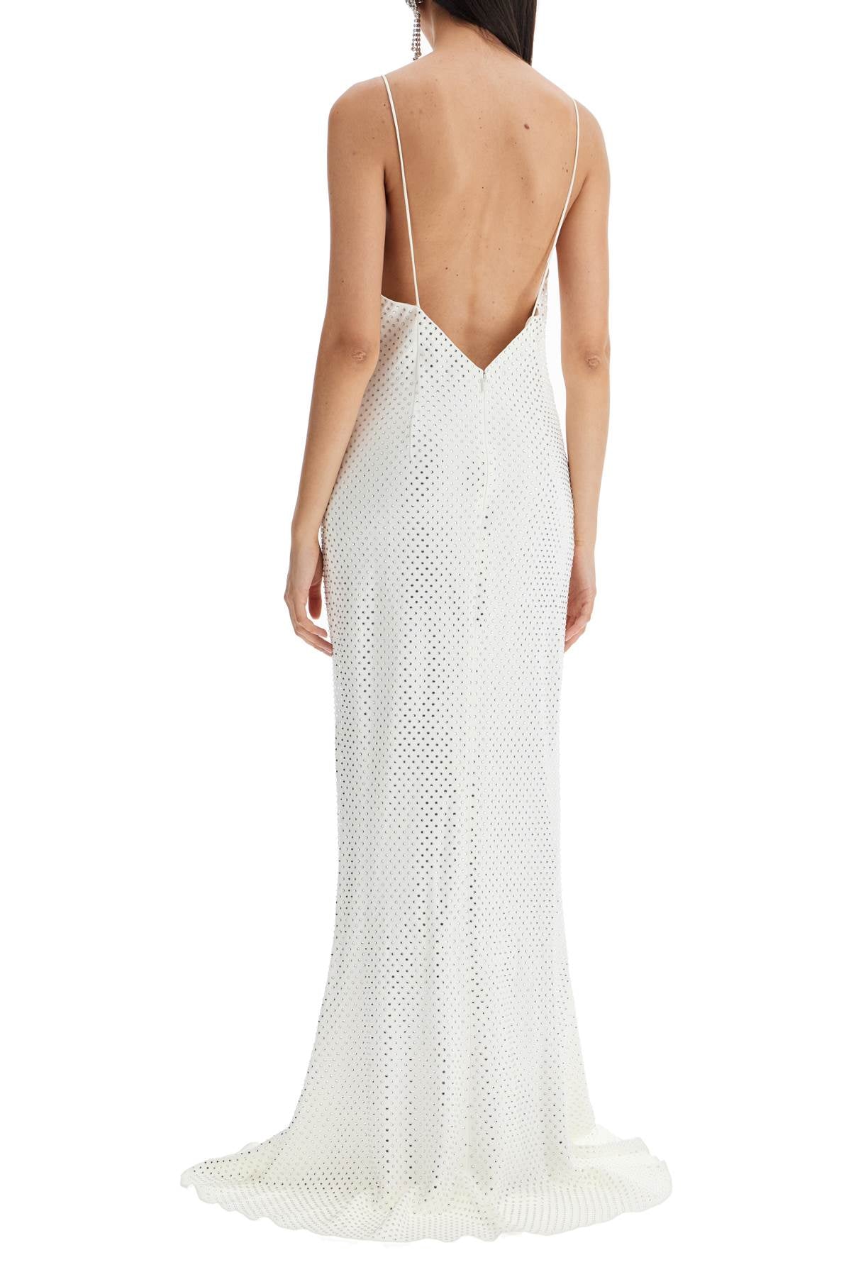 Alessandra Rich Long Cady Slip Dress With Maxi