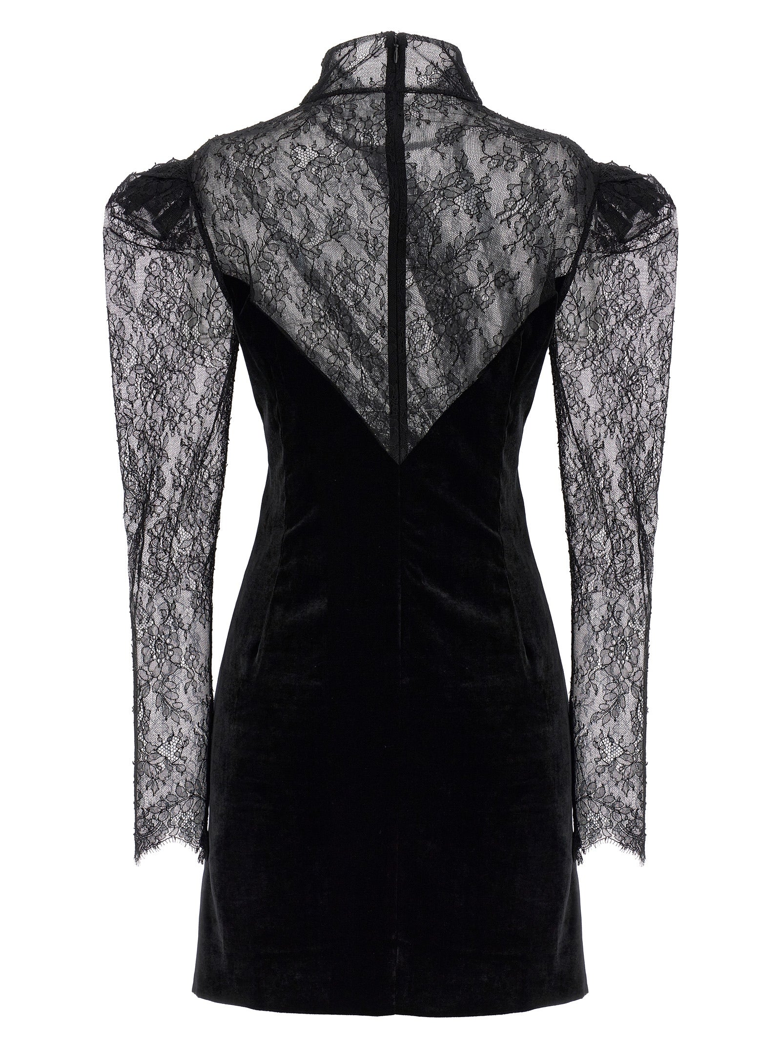 Alessandra Rich Lace Velvet Dress