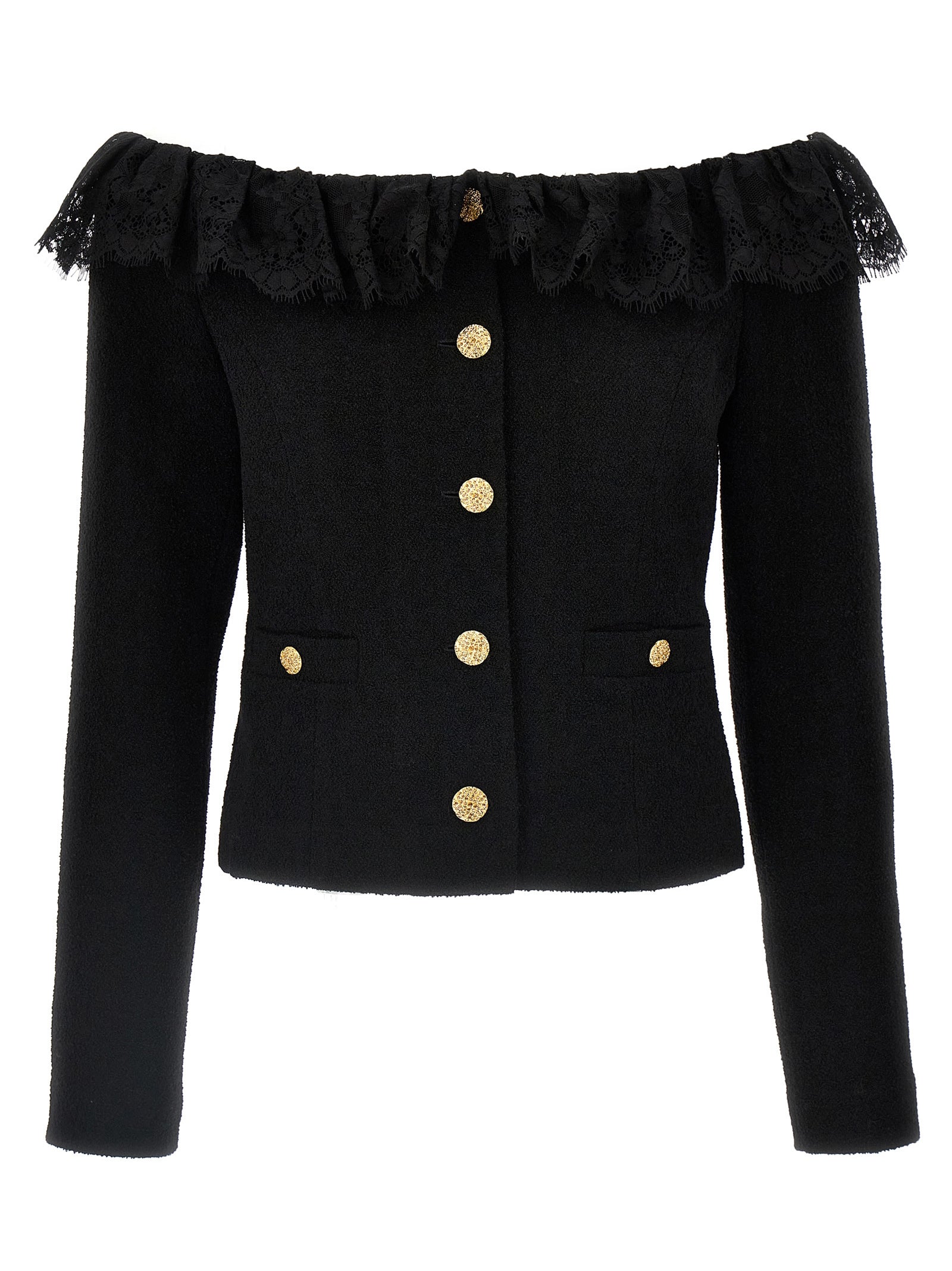 Alessandra Rich Boucle Tweed Short Jacket