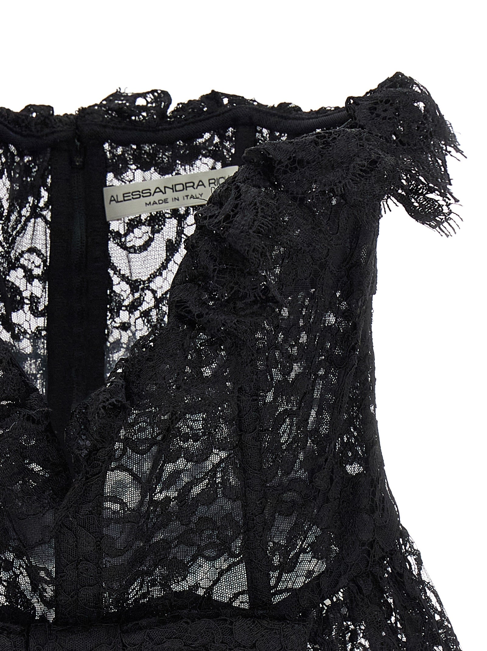 Alessandra Rich Lace Bow Bustier Top