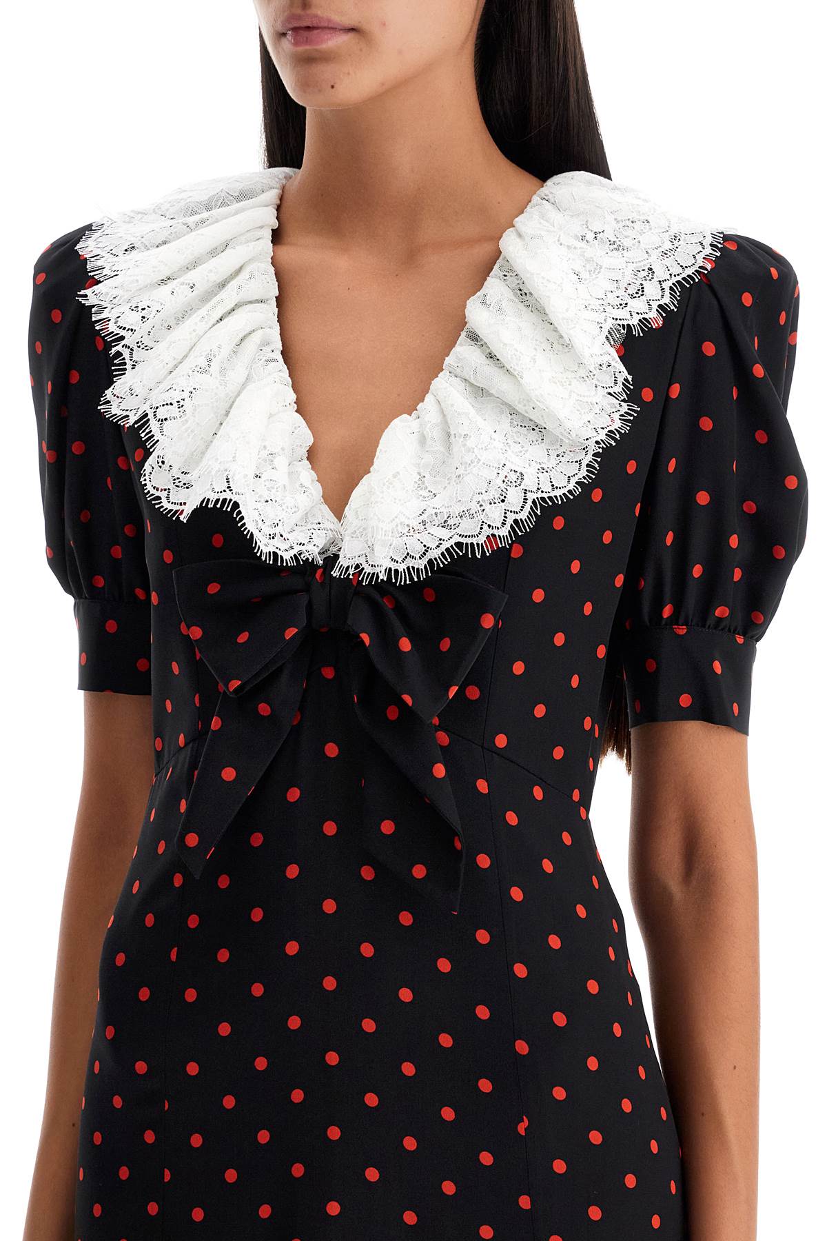 Alessandra Rich 'Polka Dot Silk Midi Dress'