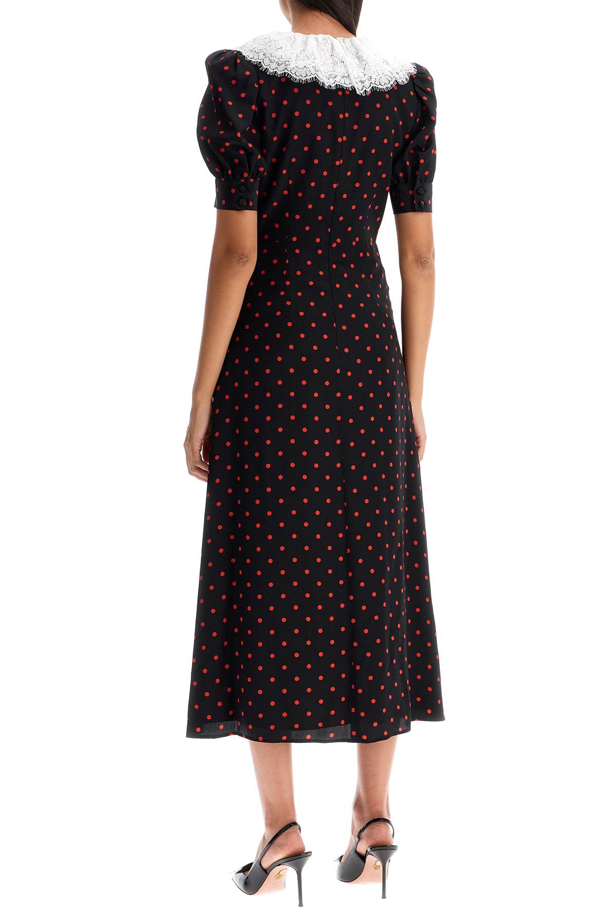 Alessandra Rich 'Polka Dot Silk Midi Dress'