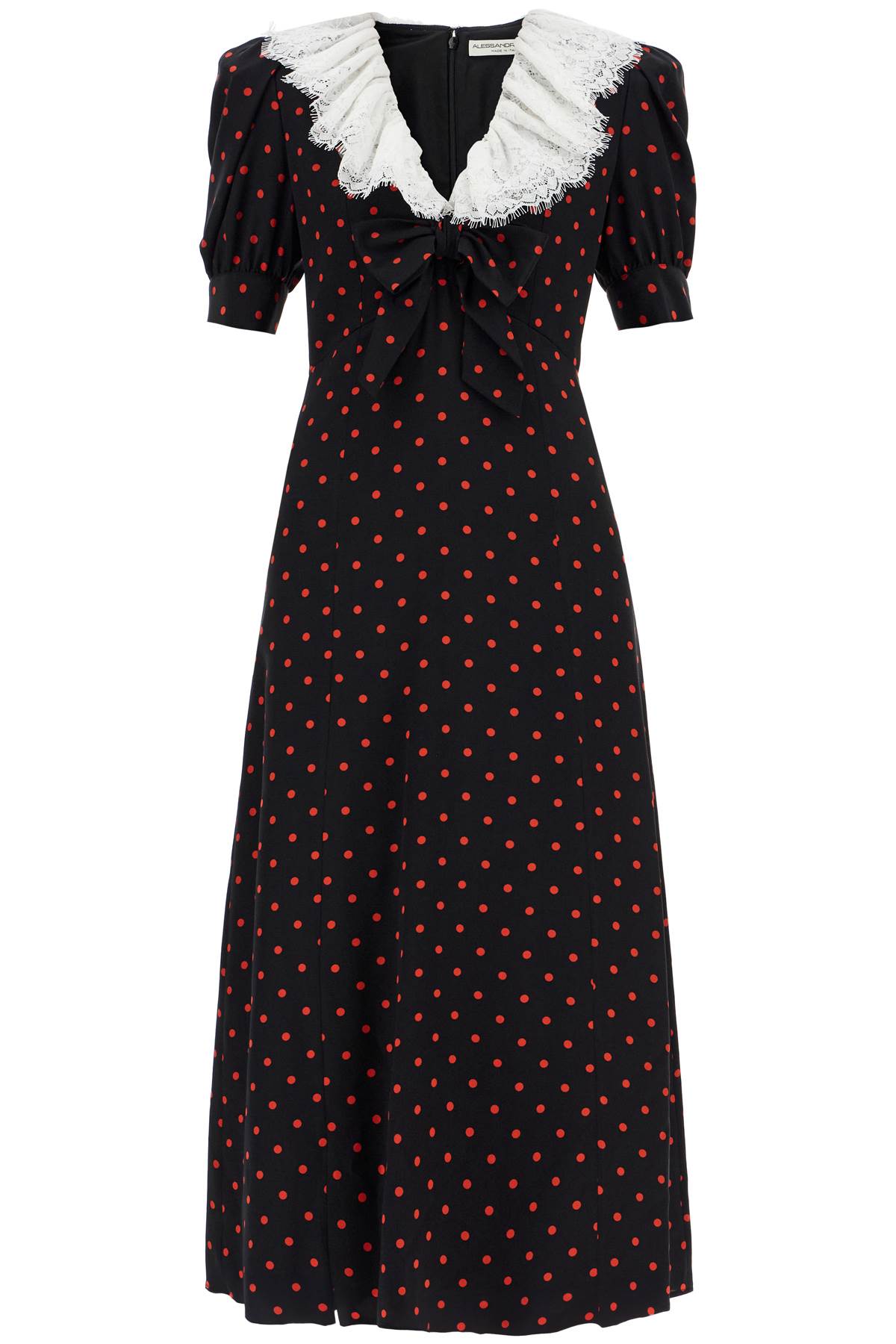 Alessandra Rich 'Polka Dot Silk Midi Dress'